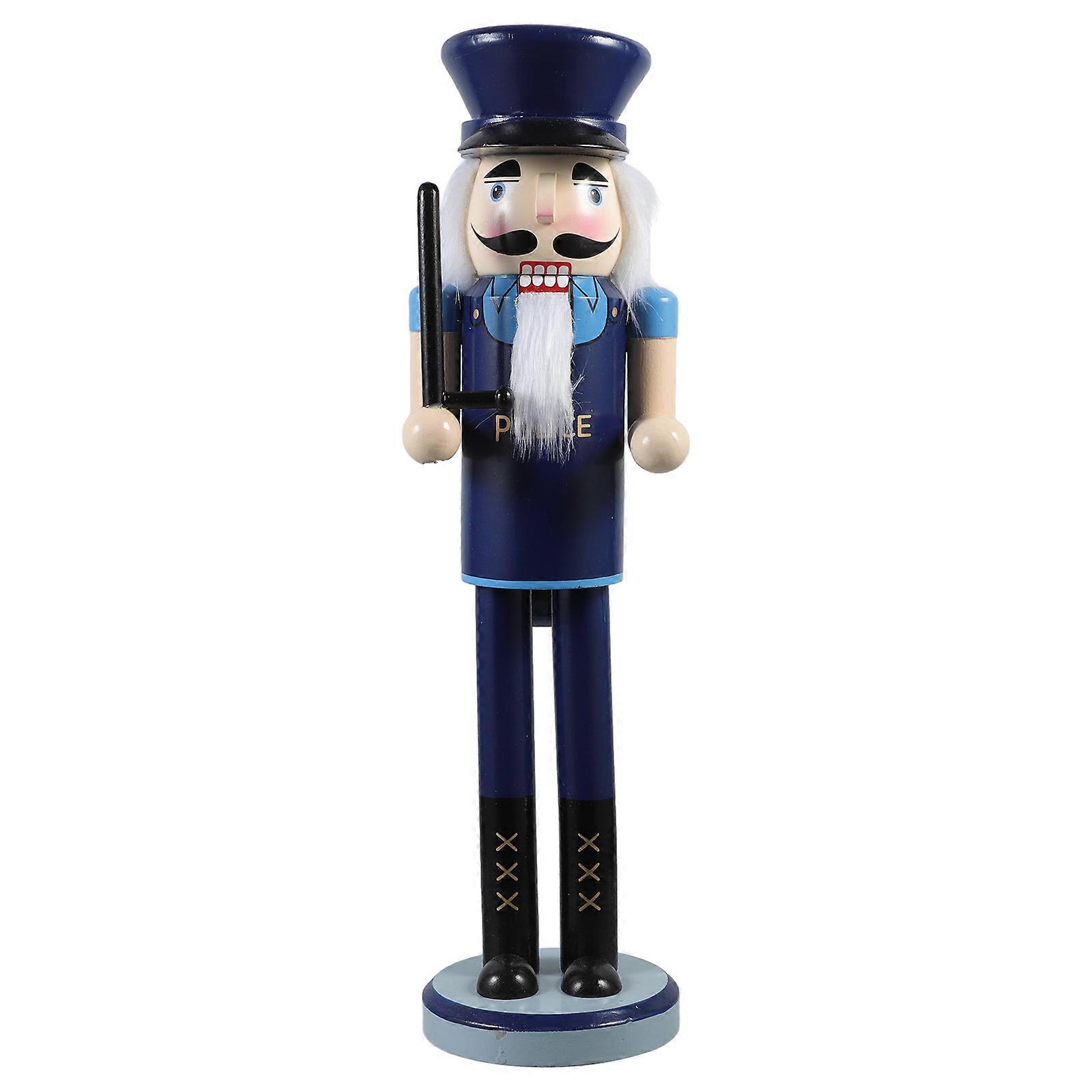 Police Nutcracker Ornament Christmas Decoration with Intricate Detail for Home Collectors, Tabletop or Shelf Display