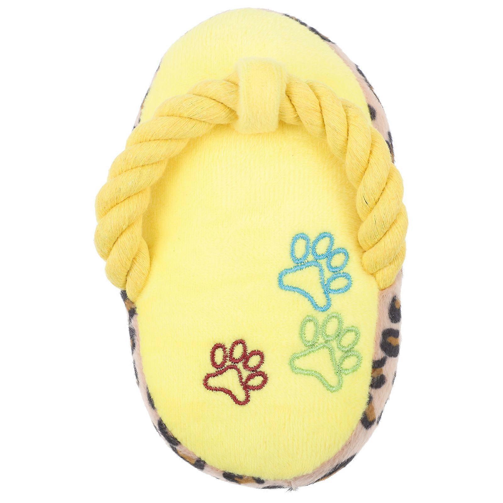 Yellow Plush Dog Squeaky Chewing Toy for Pet Interactive Play and Biting Behavior Training