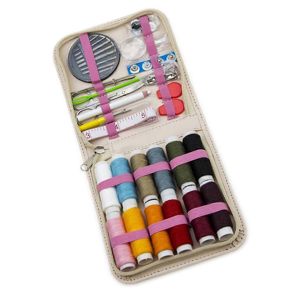 Boîte d’aiguilles à coudre Conception pratique Accessoires de couture Matériau en métal 15x14.5x3.5cm 71Pcs