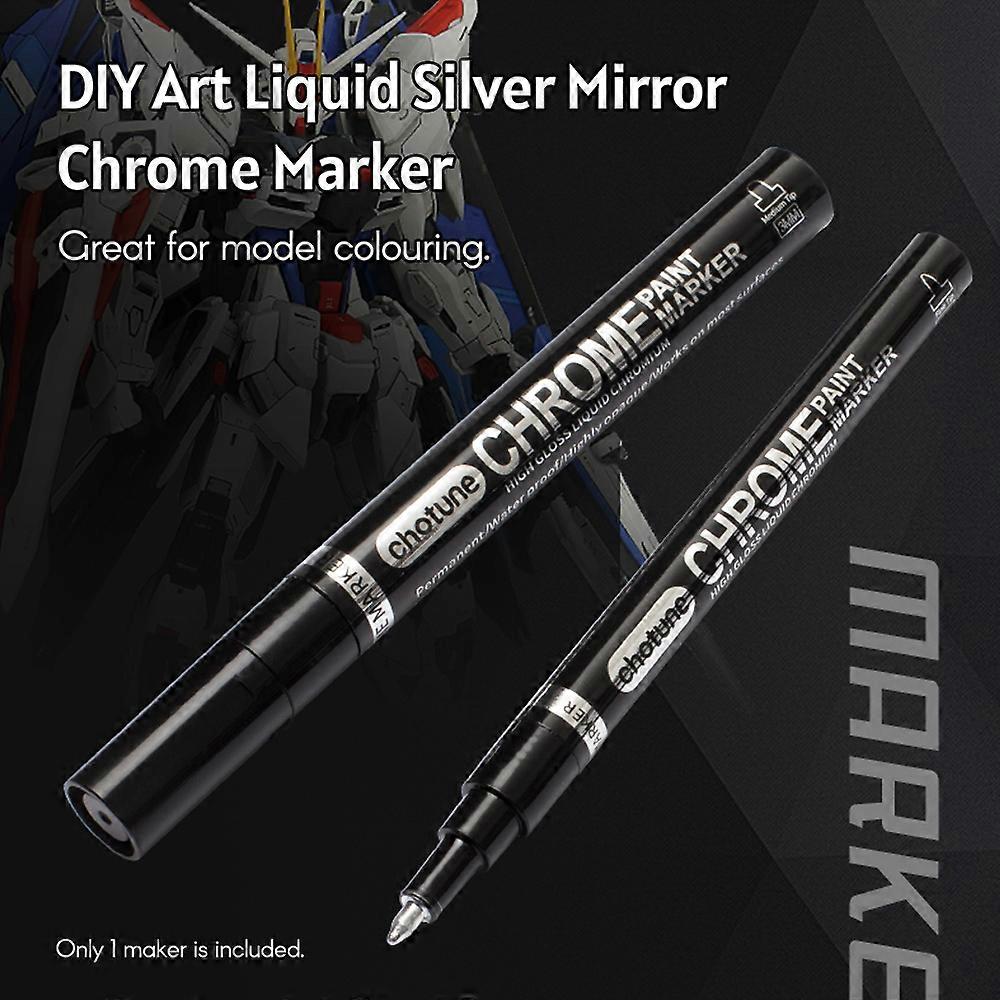 Art Liquid Silver Mirror Chrome Marker Smooth Reflective Paint Pen for DIY Models Graffiti Bottles 0.7mm