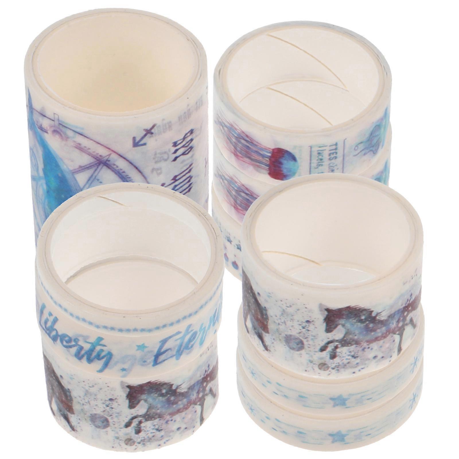 Basic Washi Tapes Diy Accessory Decorative Wrapping Sticky Paper Craft Projects 10 Rolls