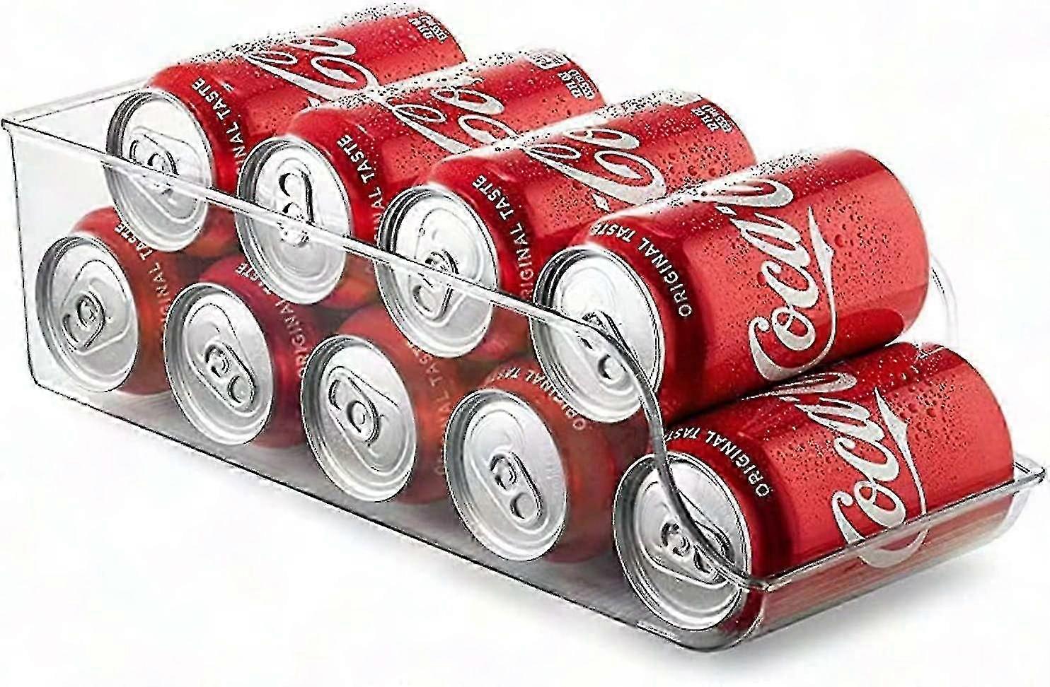 Clear Can Organizer for Refrigerator - Holds 9 Drink Cans, 1 Pack Storage Solution
