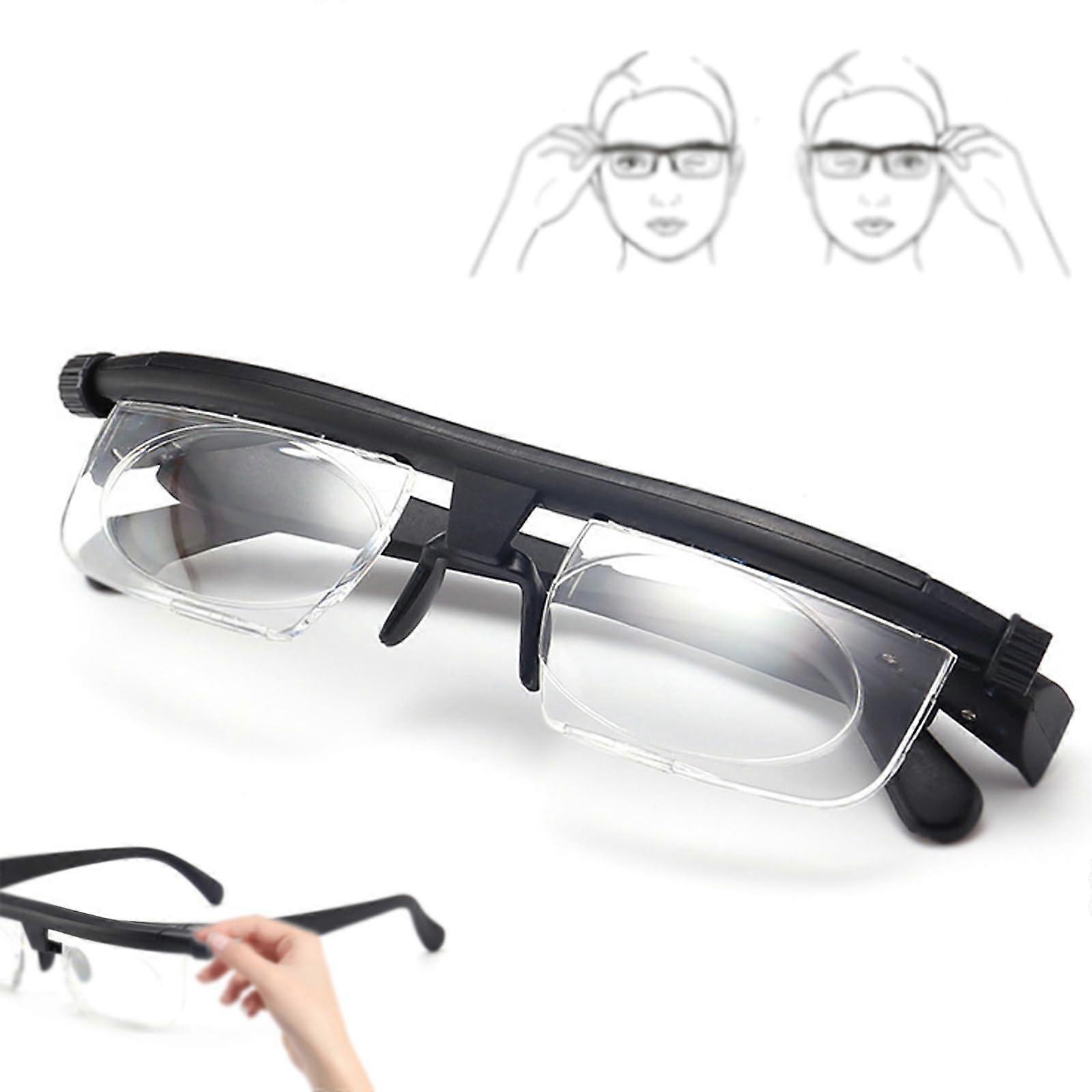 Adjustable Glasses for Zoom Reading 100-700, Flex Focal Distance Glasses for Men and Women, Upgrade Model