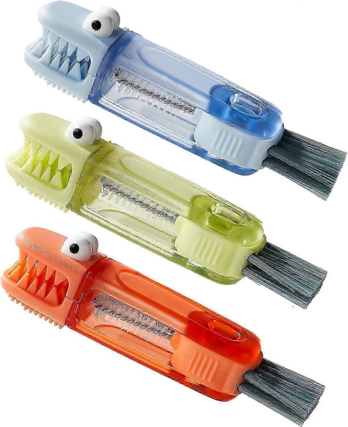 4-in-1 Bottle Cleaning Brush Set, Multifunction Silicone Cup Lid Gap Cleaner, Home Kitchen Crevice Cleaning Tools, 3 Pcs