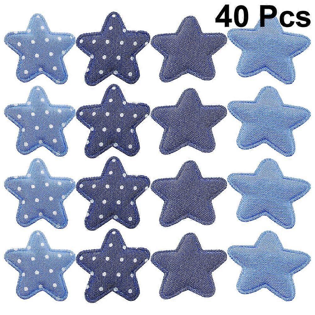 Diy Applique Decorative Cloth Paste Star Patches For Backpack Fabric 40Pcs