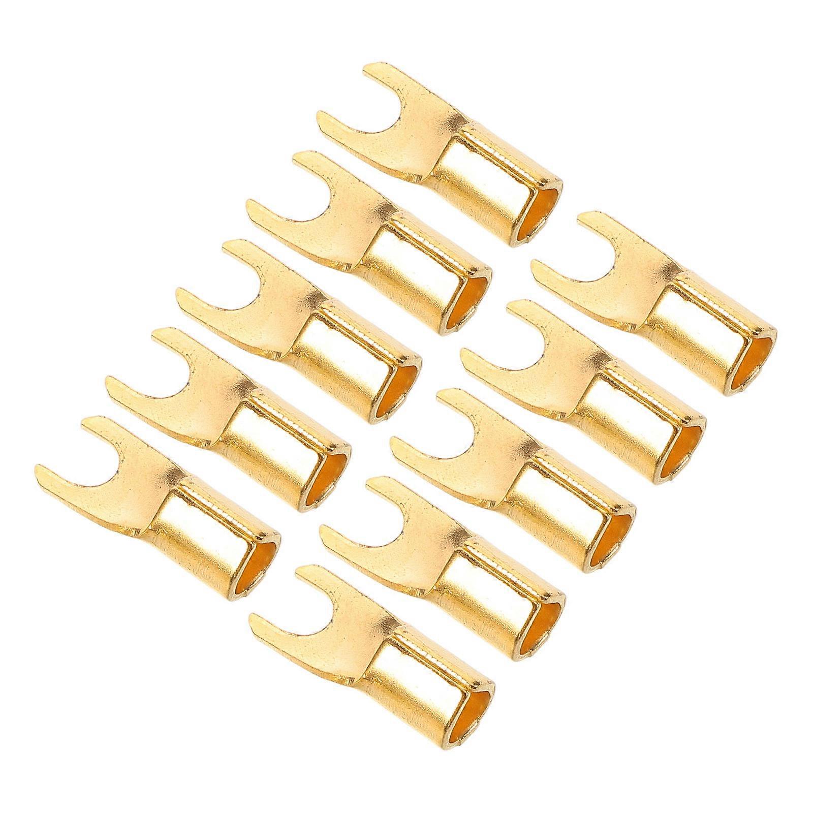 Spade Fork Connector Heavy Duty Speaker Terminals Stable Connection Outdoor Settings 10Pcs