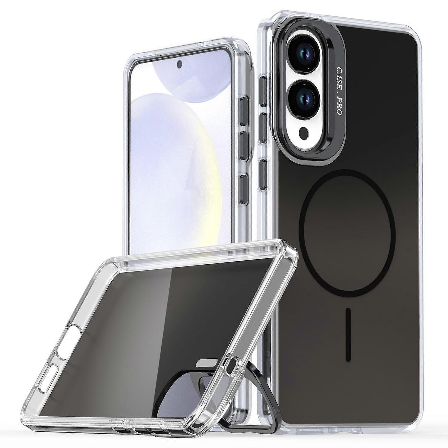 For Samsung Galaxy S25 Edge Case Compatible with MagSafe TPU Acrylic Gradient Phone Cover with Kicks