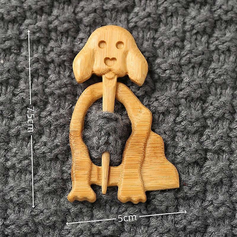 Wooden Sweater Brooch Pin Funny Cute Cartoon Animal Shape Knitwear DIY Decorative Pin Shawl / Scarf Buckle Fashion Jewelry