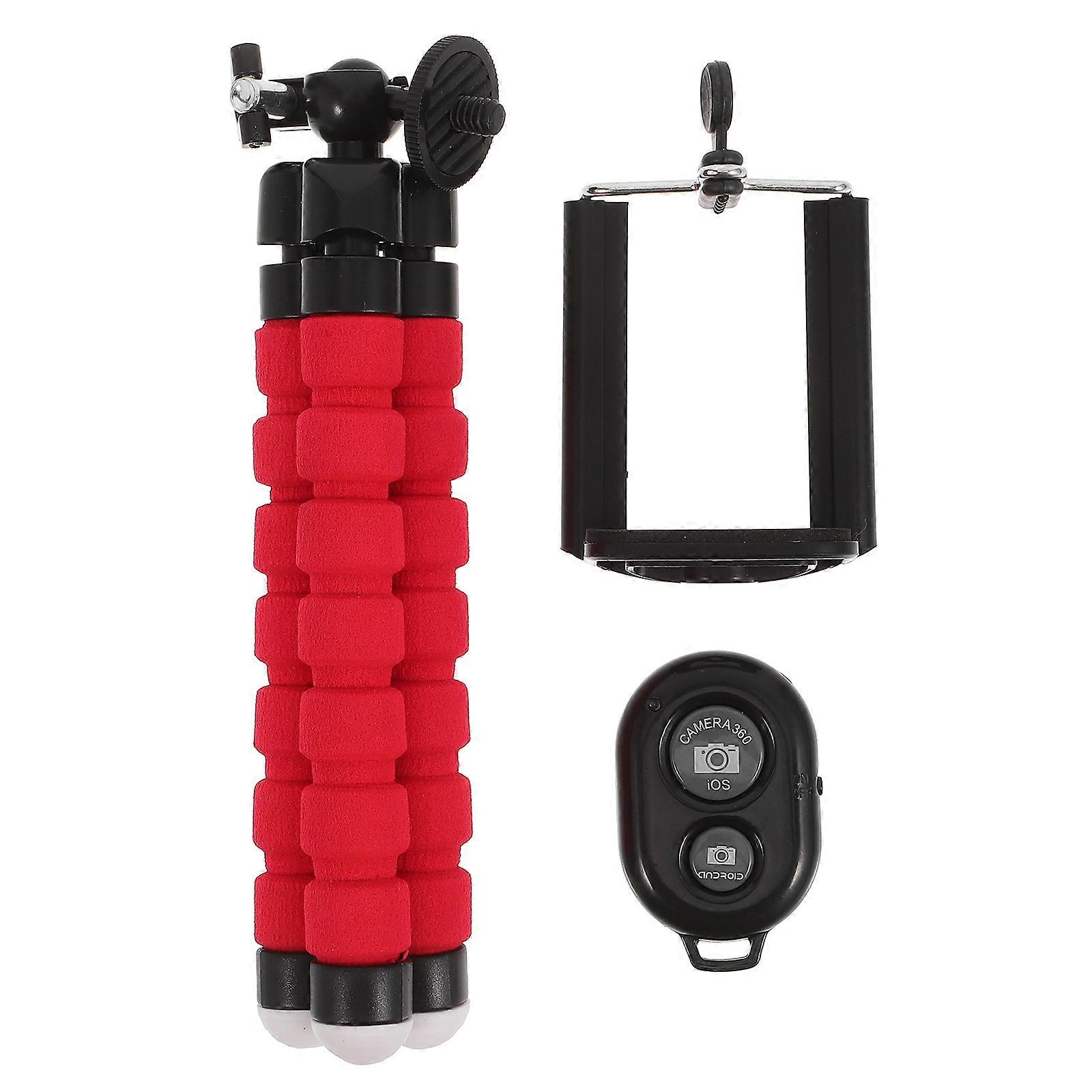 Selfie Tripod Mount Portable Phone Camera Stand Red 18.50X4.20X3.60CM Adjustable For Photography Enthusiasts 1Set