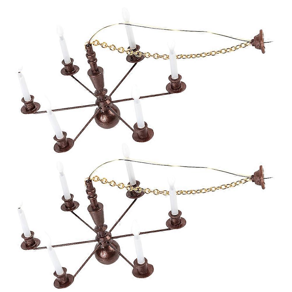 2pcs Mini Ceiling Lamp, Stylish Hanging Light for Sand Table Layouts, Realistic Mini Landscape Lighting, Safe Material for Model Displays and Scenes