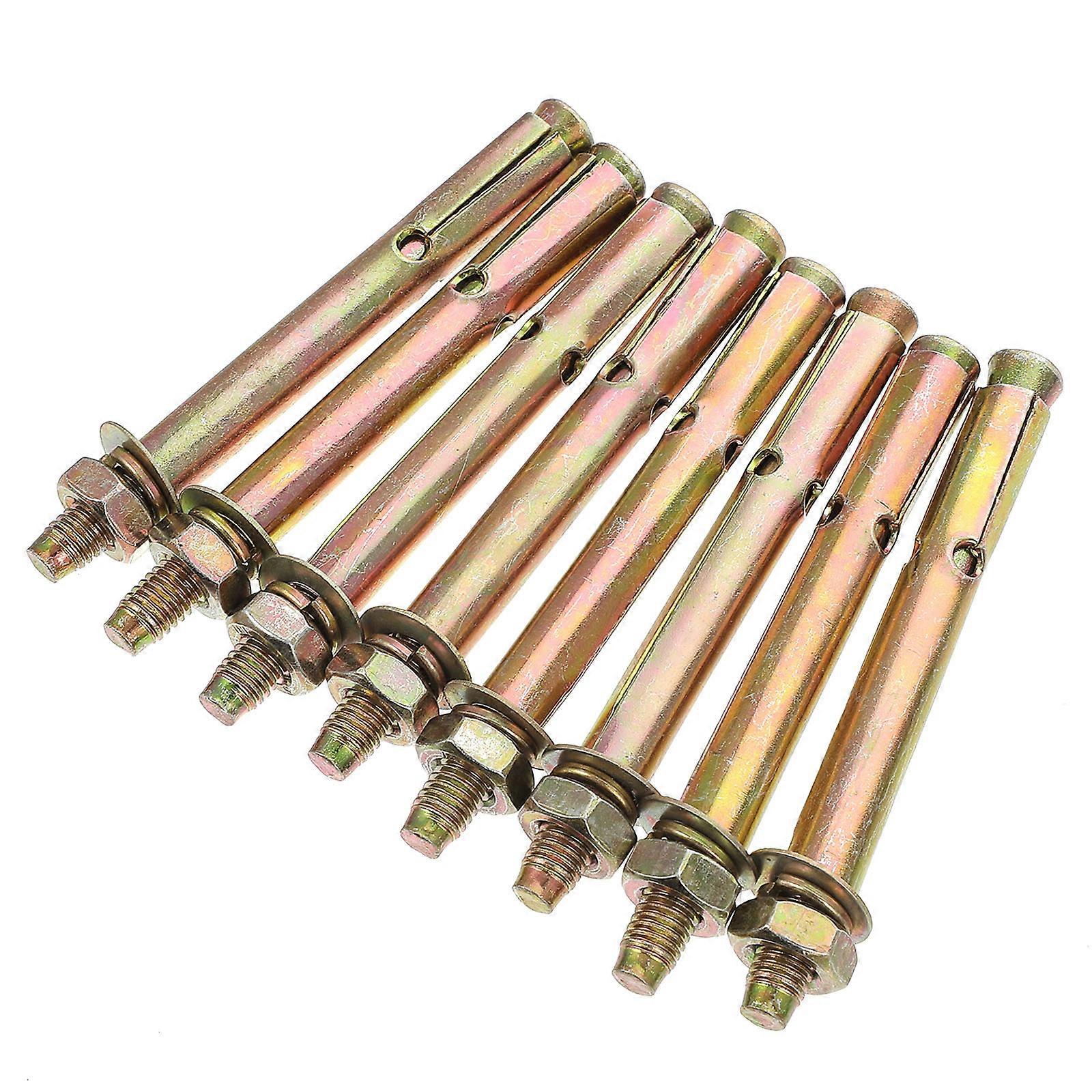مسامير التمدد المطلية بالزنك M8 × 100 مم قوة شد عالية ذهبي 8 قطع