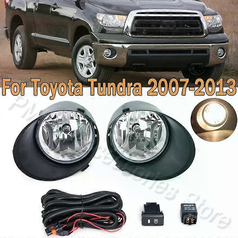 1Pair Front Bumper Fog Lamp Assembly Car Fog Light With Bulb With Wiring Kit Switch Foglamp Foglight For Toyota Tundra 2007-2013