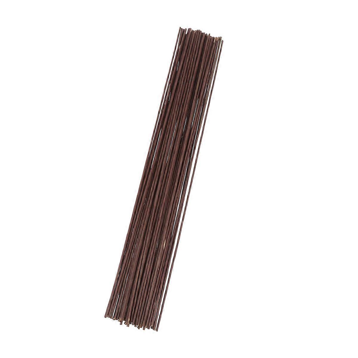 50pcs 2mm Wire Artificial Stems DIY Decorative Flower Branches Crafting for Home and Flower Store (Coffee)