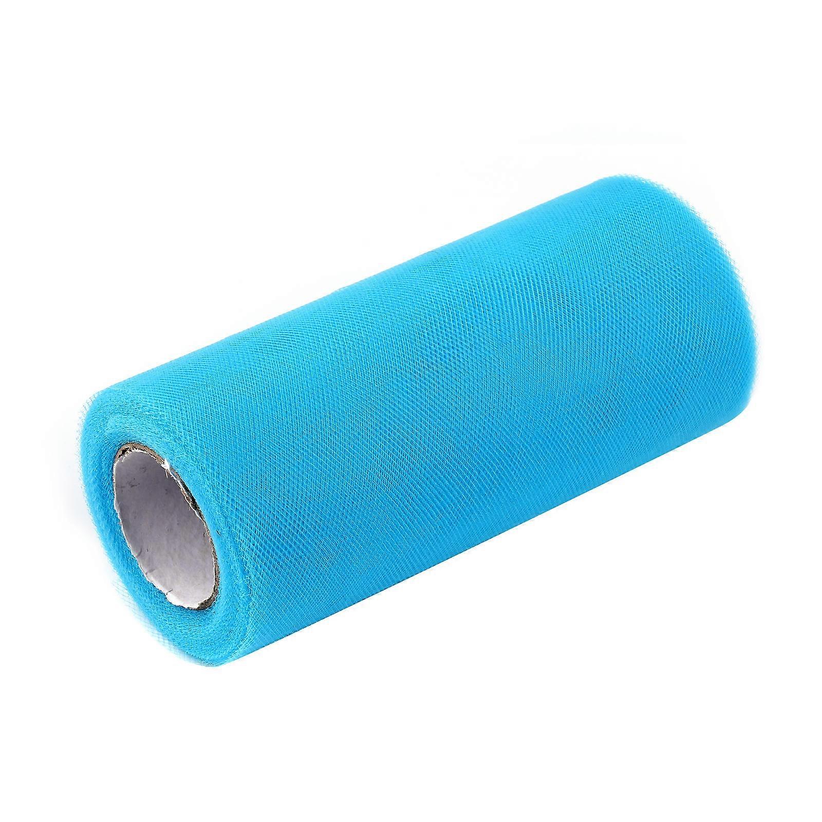 Tulle Rolls Fabric Mesh Tulle For Party Embellishing Table Skirt Decorative Item 15CM Wide Lake Blue 1Set
