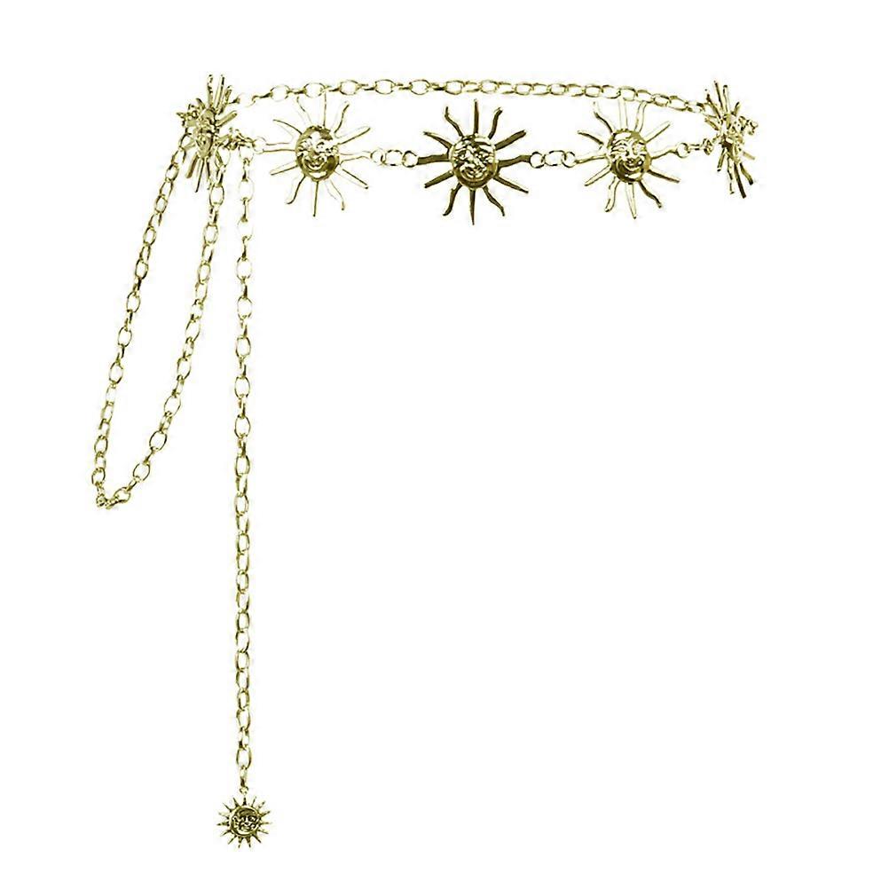 Waist Chain Made of Alloy in Golden Color for Decor with Durable Punk Design 1Pc