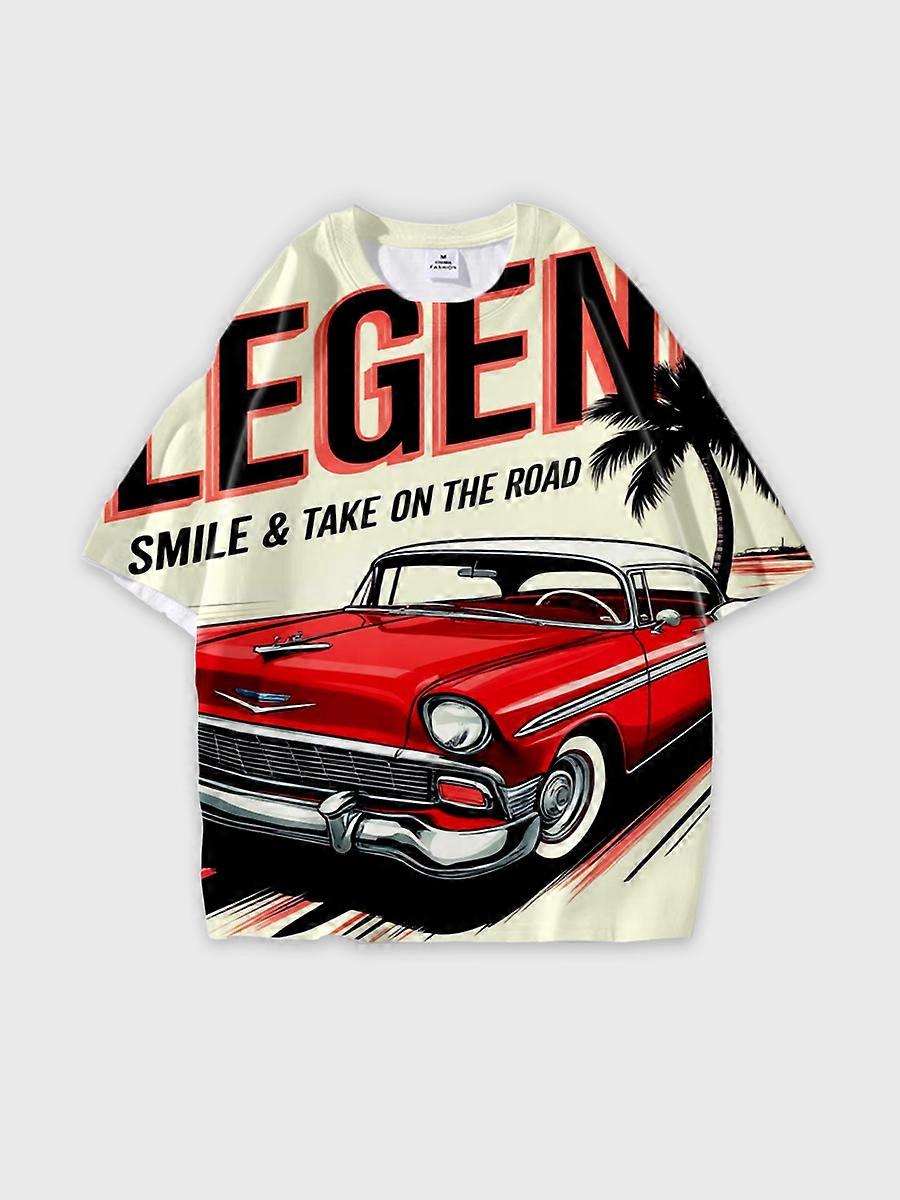 T-shirt round neck Pattern loose short sleeve N125