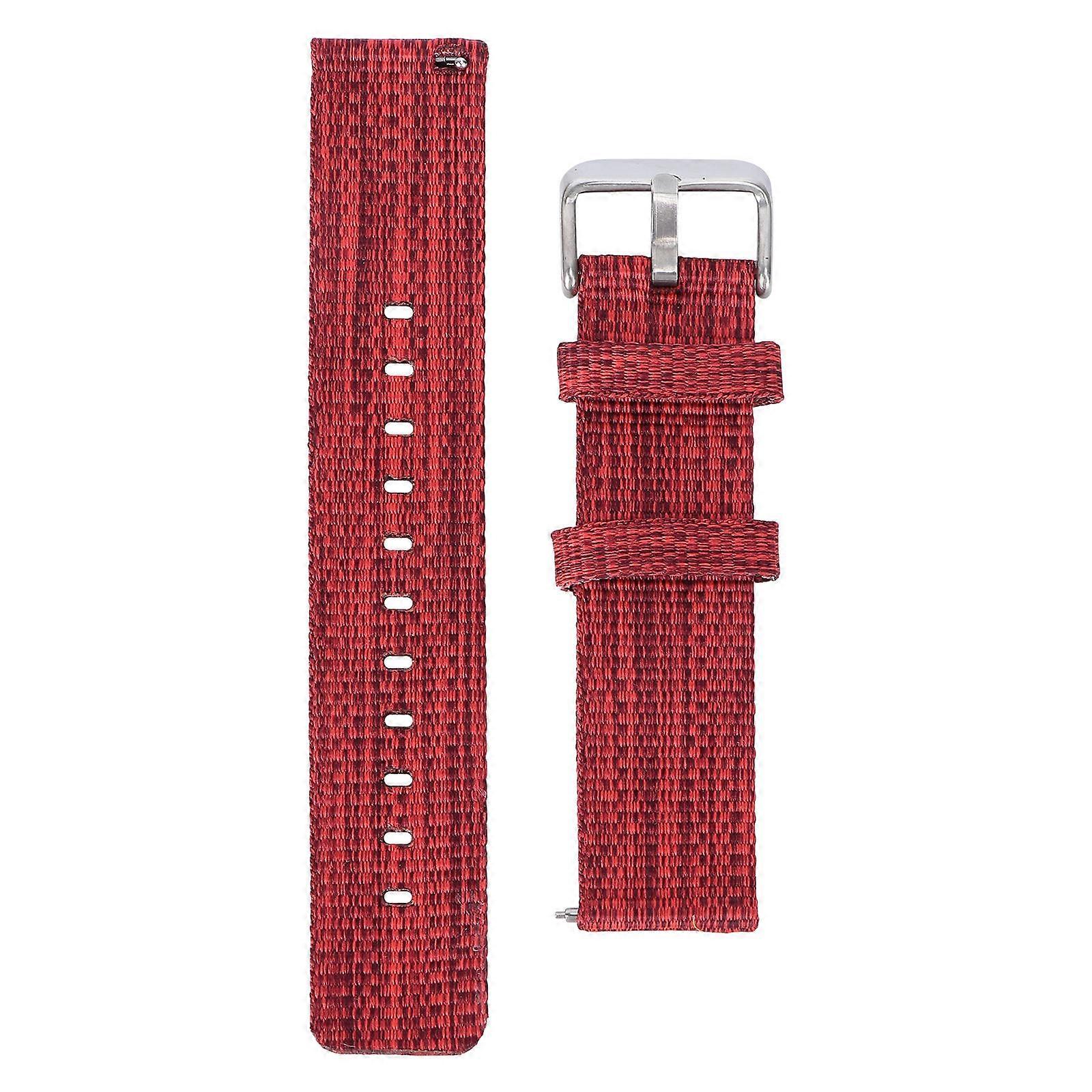 Ergonomic 20mm Canvas Replacement Watch Strap for Red Daily Use 1Pcs