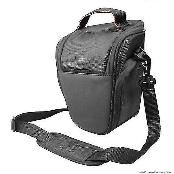 Black PU Leather Camera Bag with Easy Access, Compatible with Canon Eo