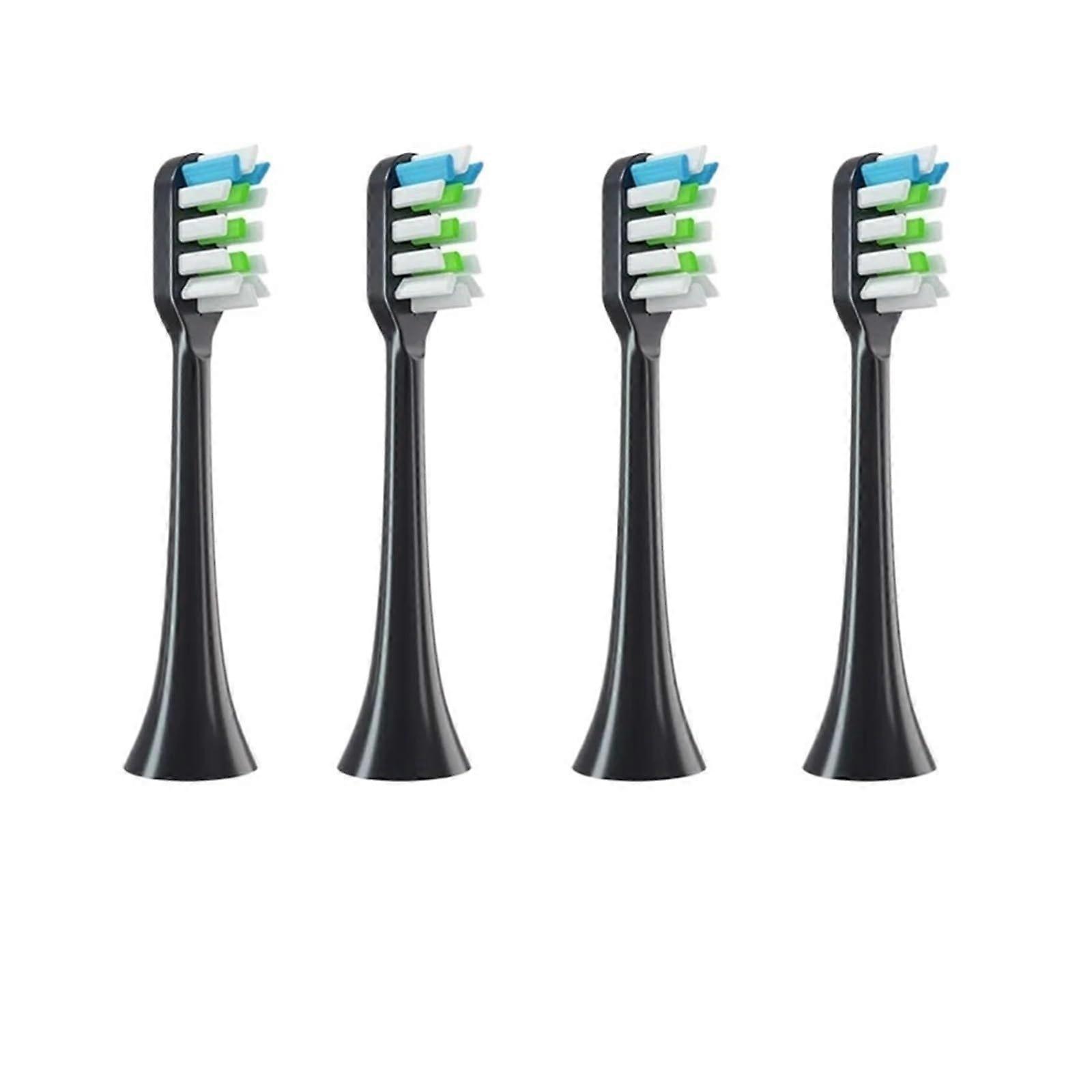 Replacement Brush Heads Compatible With Soocas X3 X3U X5 Pack Of 4 Soft Bristles For Electric Toothbrushes Black