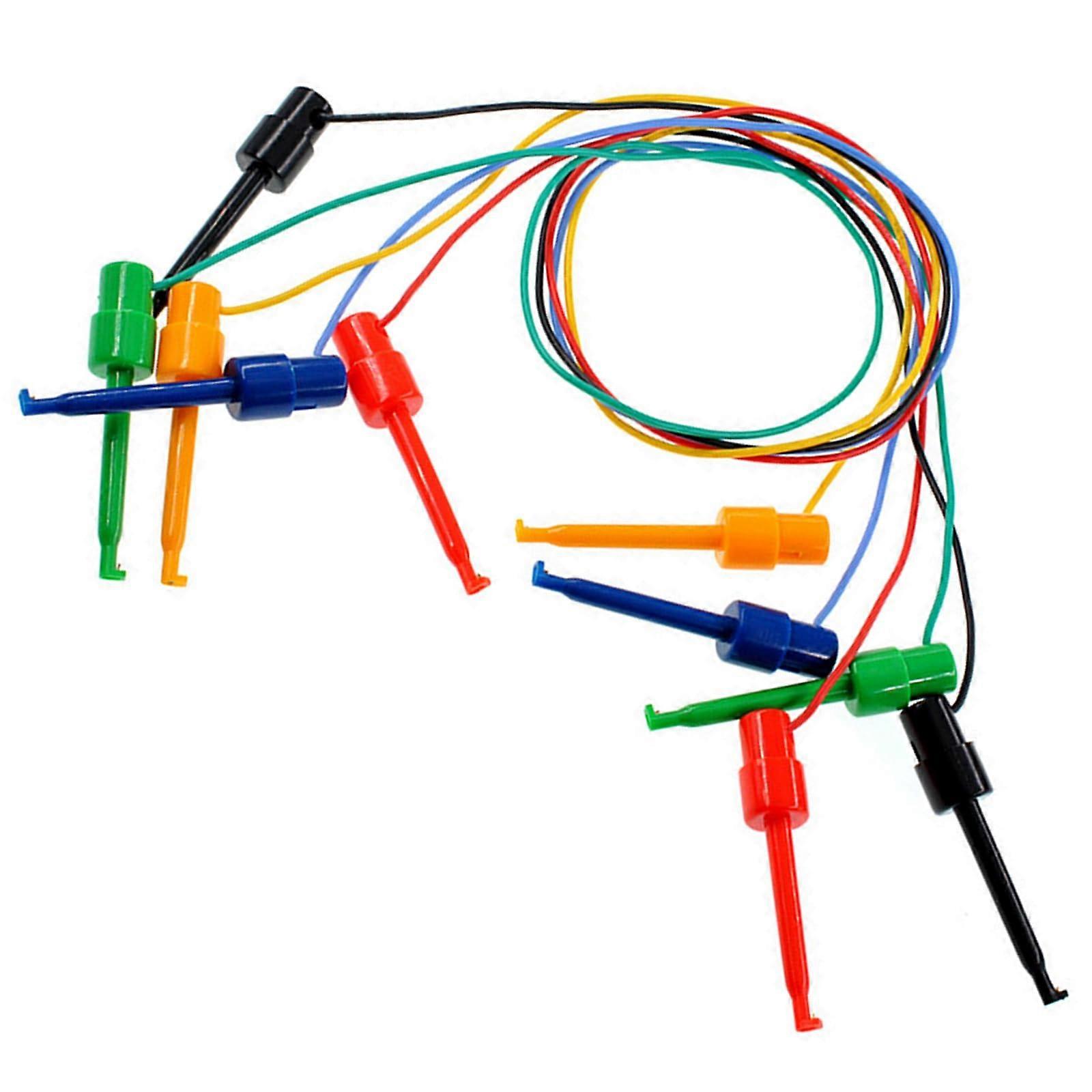5-Pack Multimeter Test Leads with Test Hooks, 50cm 20AWG Silicone Wire, Flexible Electronics Testing Cables in 5 Colors