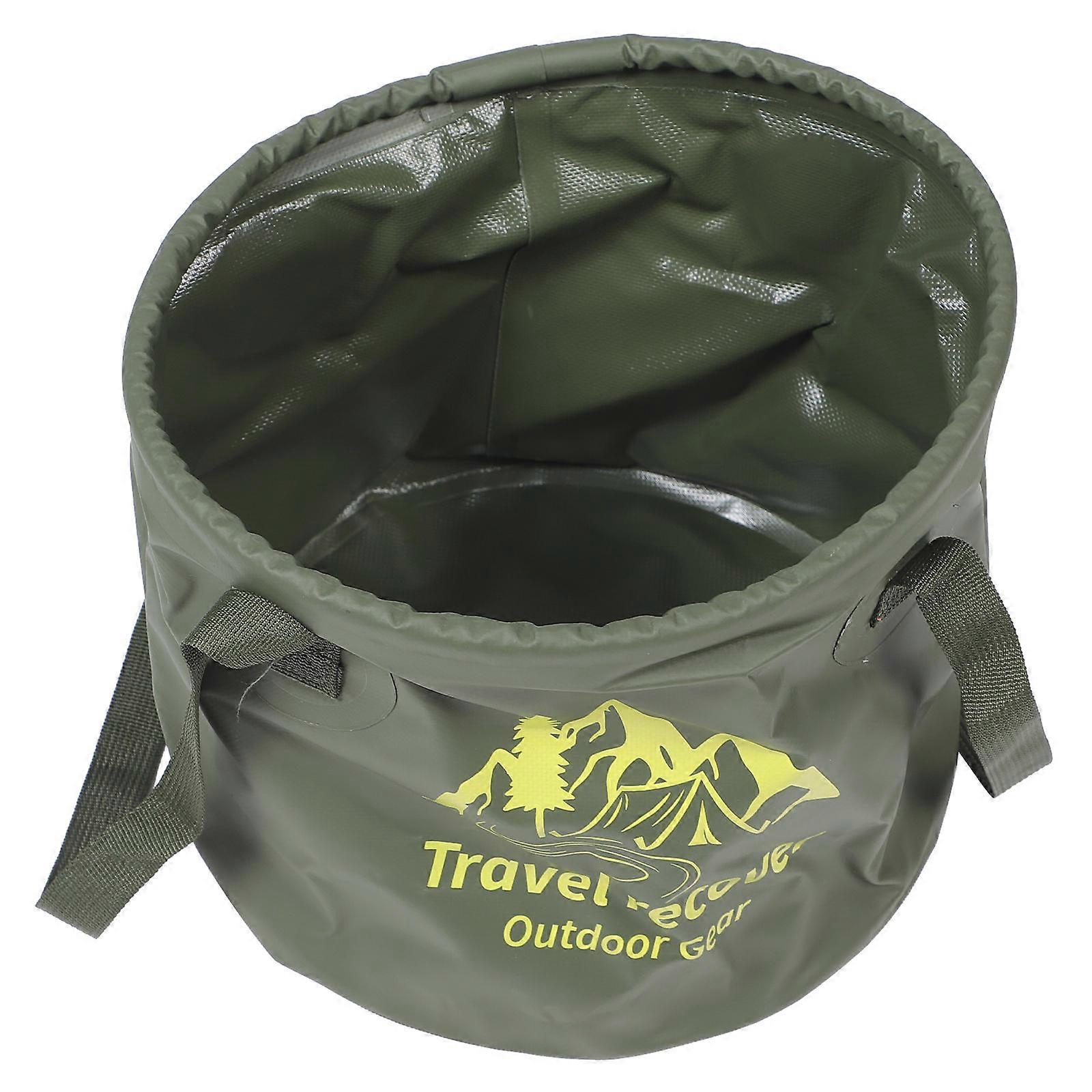 Professional Collapsible Water Bag for Camping with PVC Material Green Color 7.87x7.87x11.81 Inches