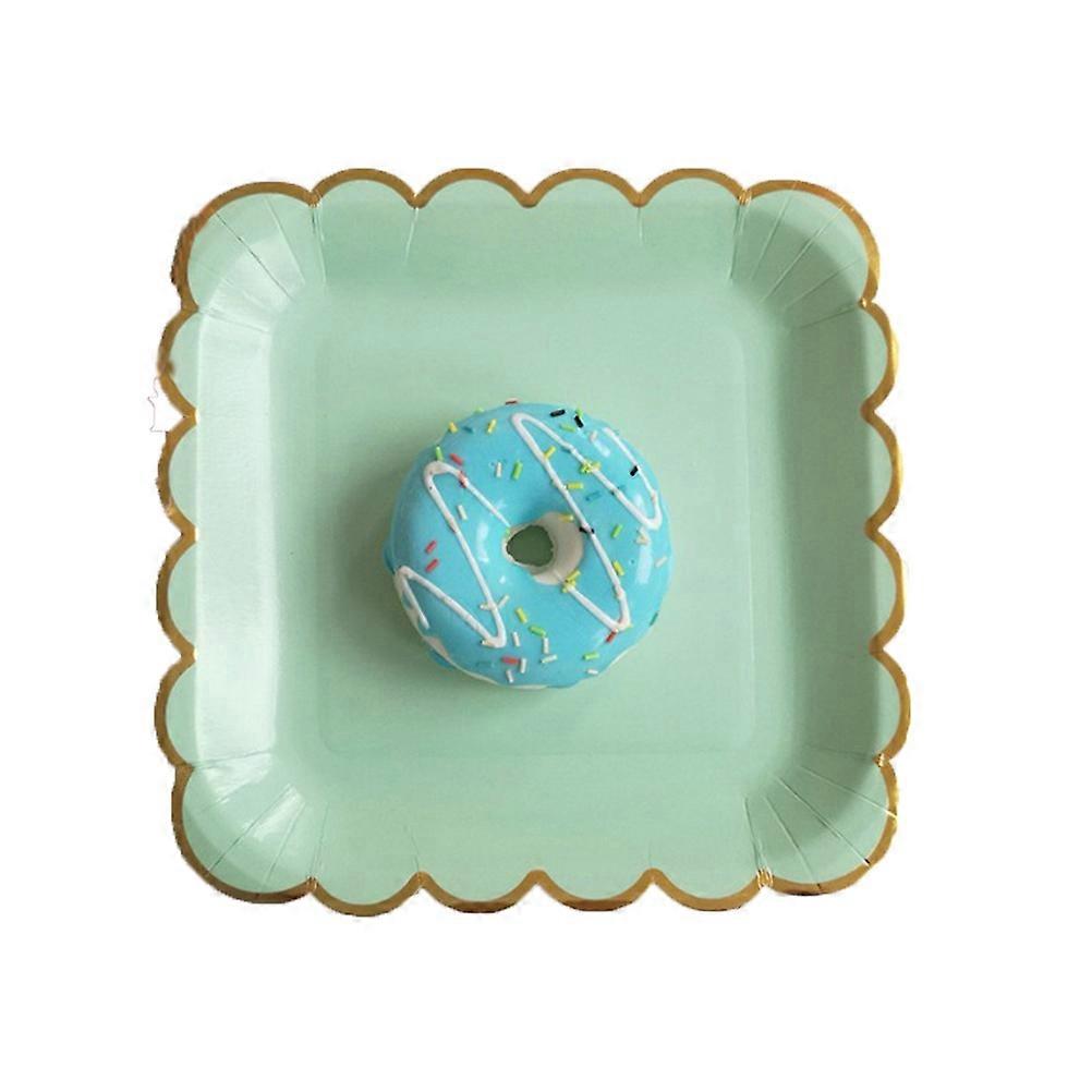 Dinner 8Pcs 9 Inch Mint Green Square Lace Design For Baby Showers Holiday Gatherings Eco-friendly