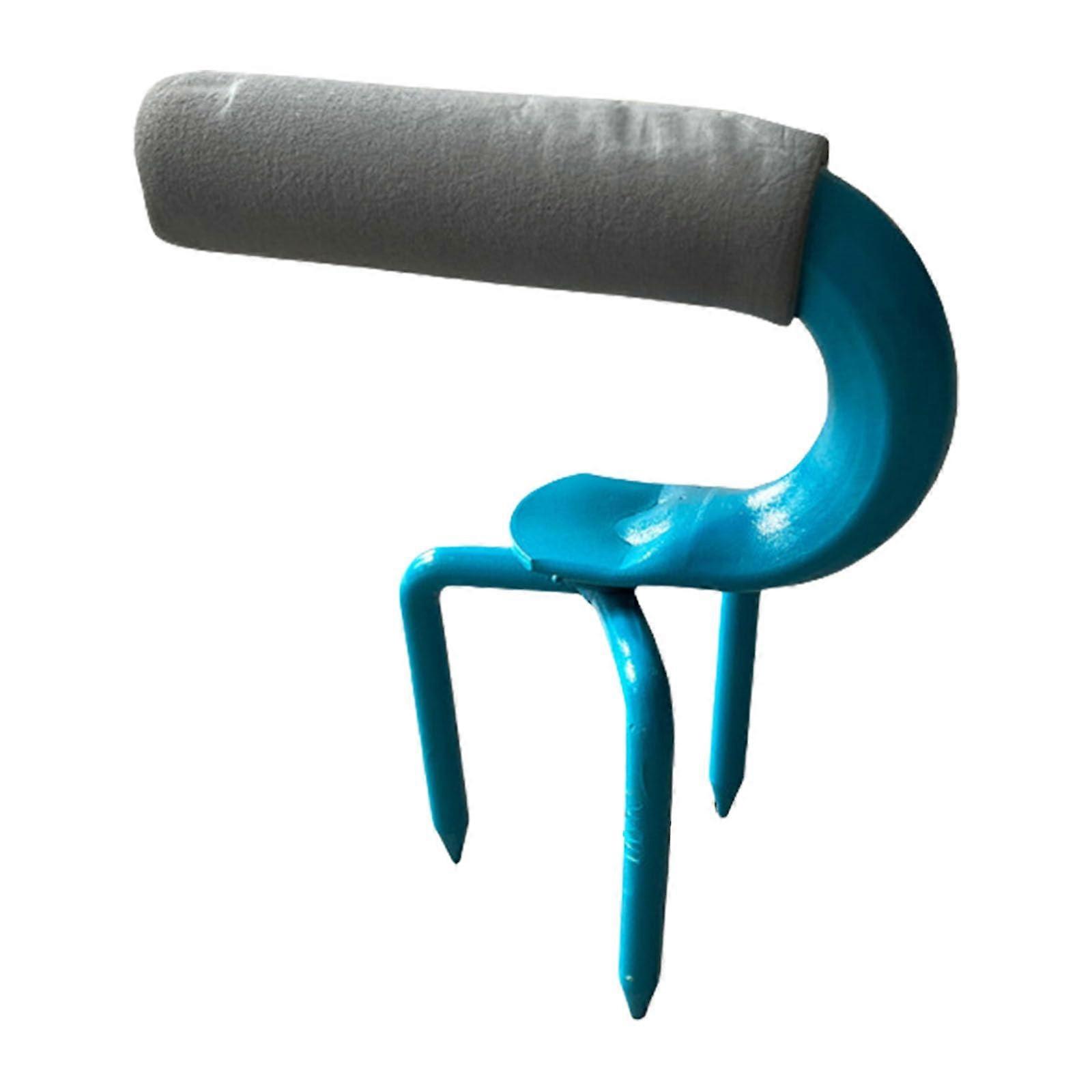 Manual garden cultivator, ergonomic handle, triangular design for efficient soil loosening and garden care, rust aerator blue