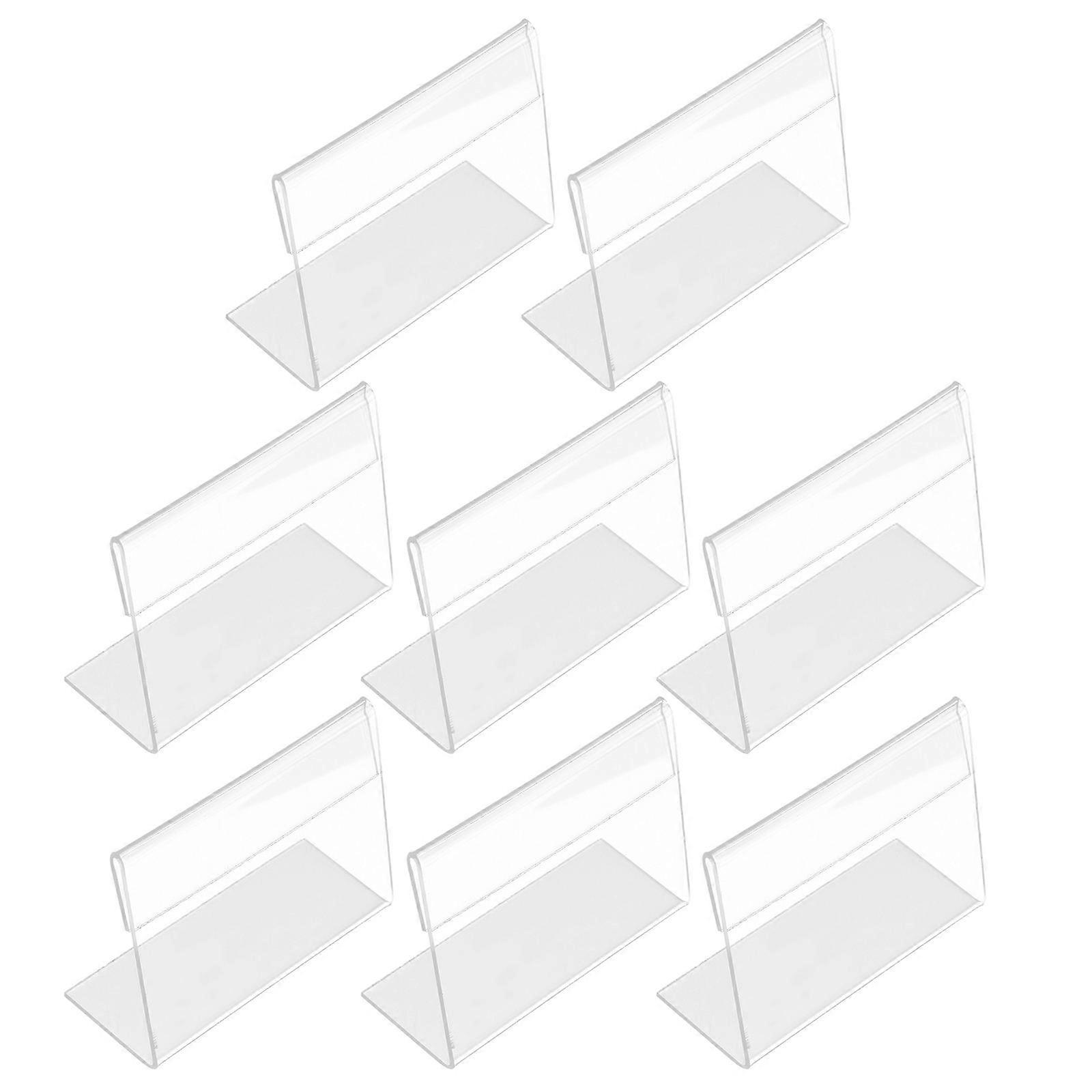 8pcs Acrylic Price Tag Holders Display Stands for Menus, Business Cards, Retail, Office, Trade Shows & Events