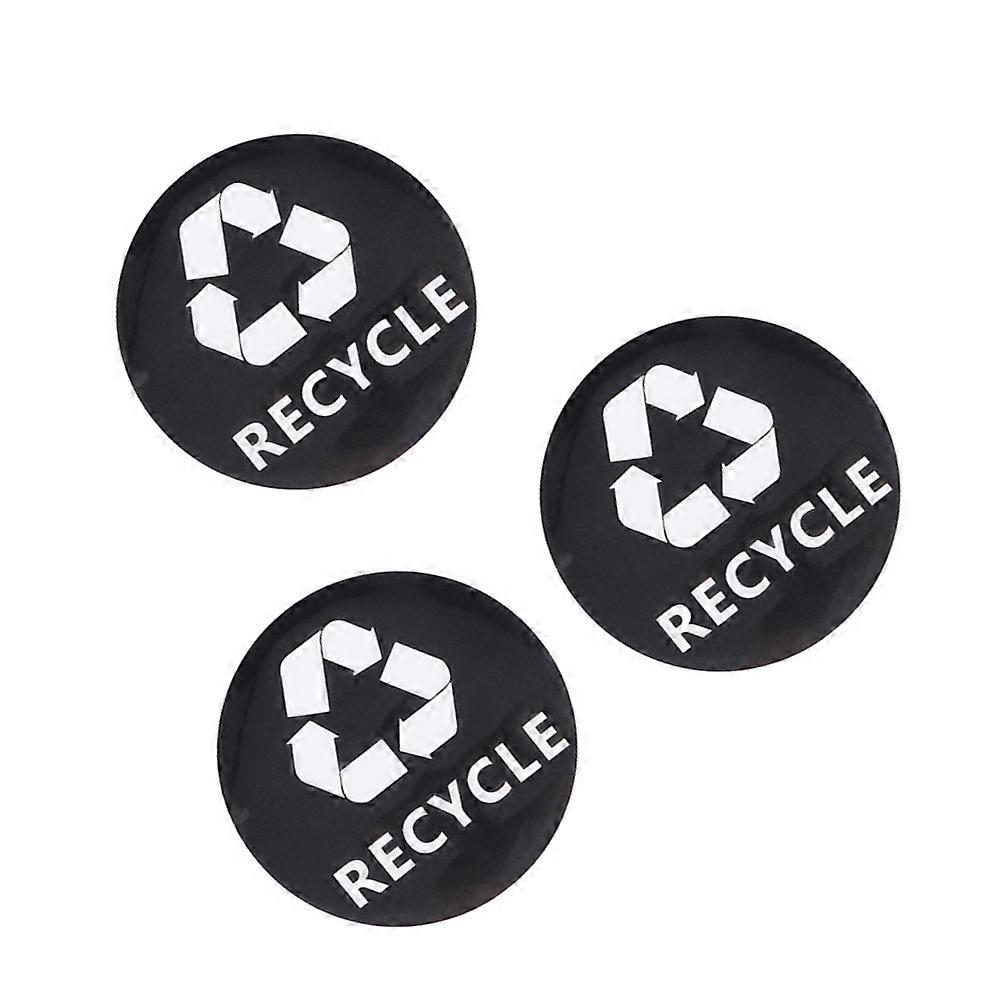 3Pcs Creative Garbage Can Trash Bin Recycle Symbol Stickers Waterproof Window Car Truck Recycle Mark Stickers(Black)