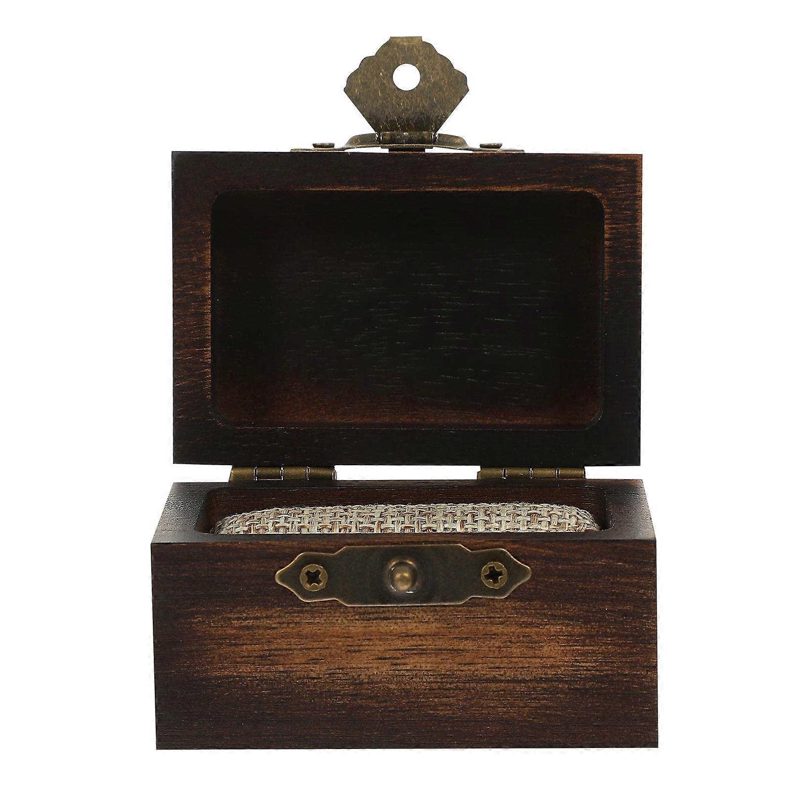 Wooden Ring Box for Proposal with Square Case Engagement Ring Box