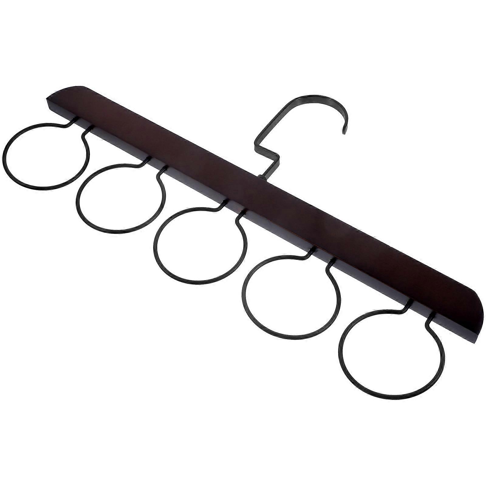 Multifunctional Wooden Scarf Organizer Hanger for Ties Belts Shawls with 5 Retro Color Rack