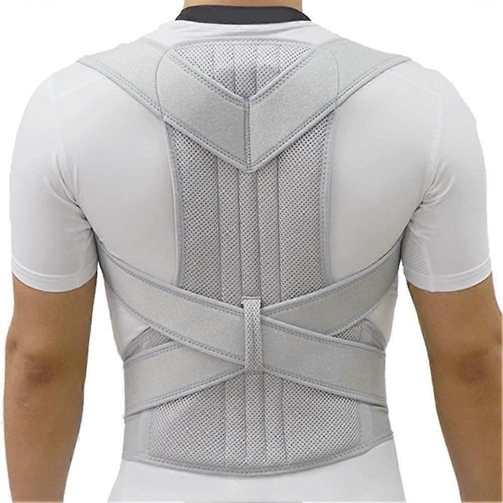 Posture Corrector For Men, Scoliosis, Back Support, Spinal Brace, SilverMedium
