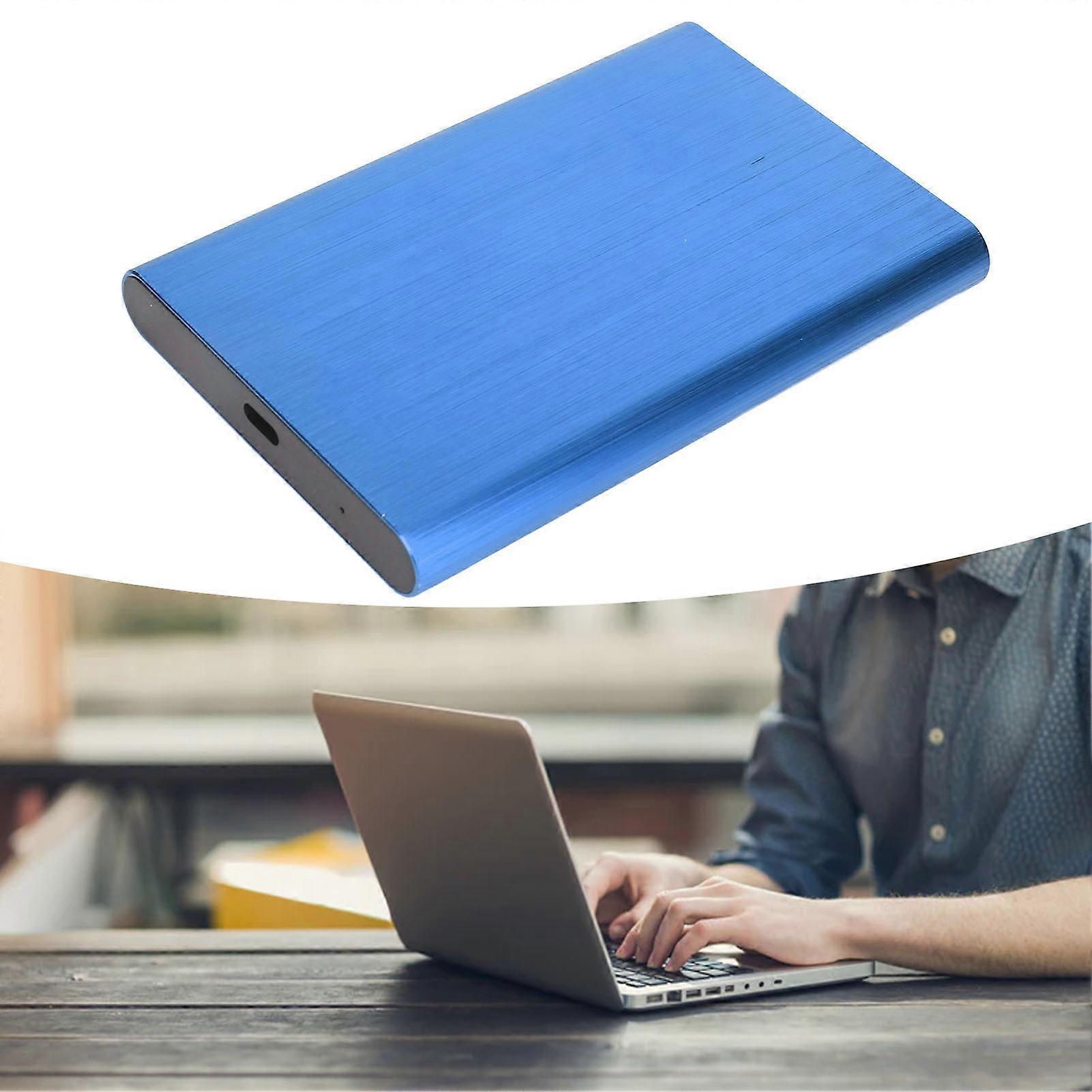 2.5 Inch SATA HDD Enclosure Type C 10Gbps High Speed Portable Hard Drive Case with LED Indicator Blue 