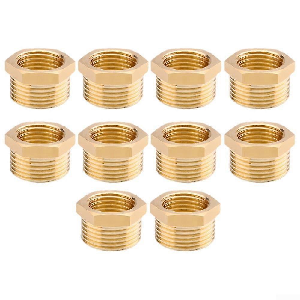 10 x Brass Female 3/4 NPT Male to 1/2 NPT Female Threaded Connector Adapter