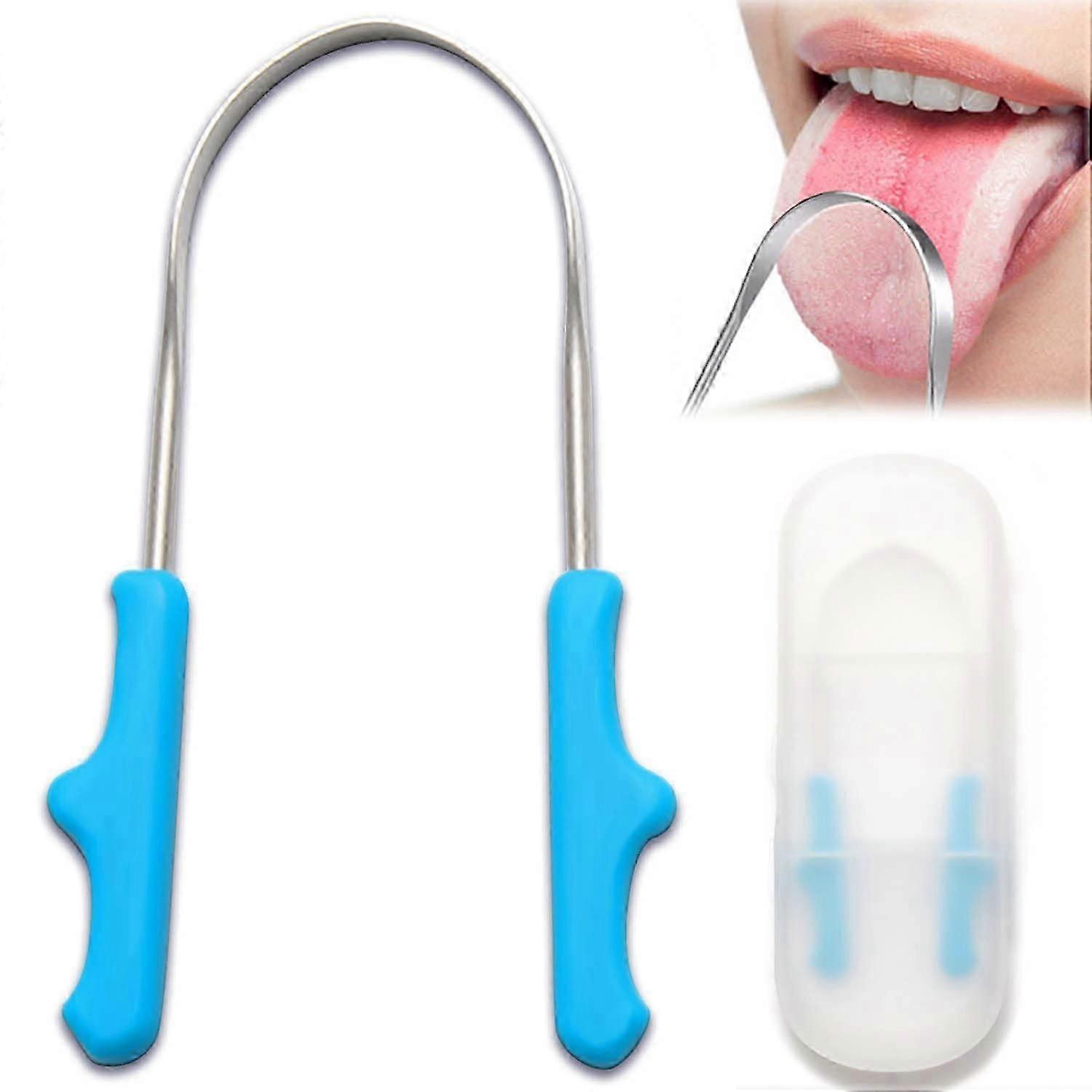 Stainless Steel Tongue Scraper with Storage Box for Fresh Breath