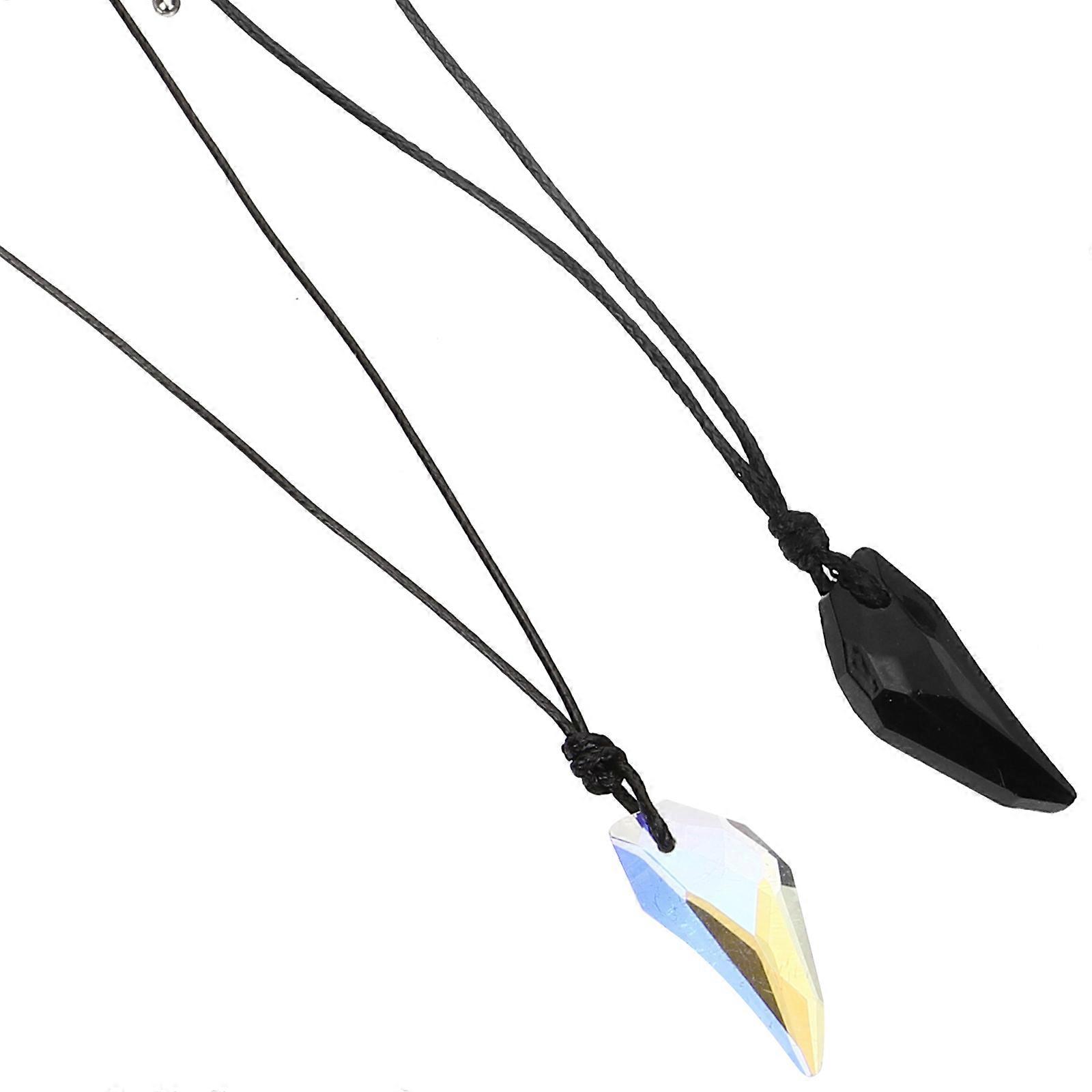 1 Pair Matching Heart Necklaces with Crystal Pendants for Couples Valentine Gift