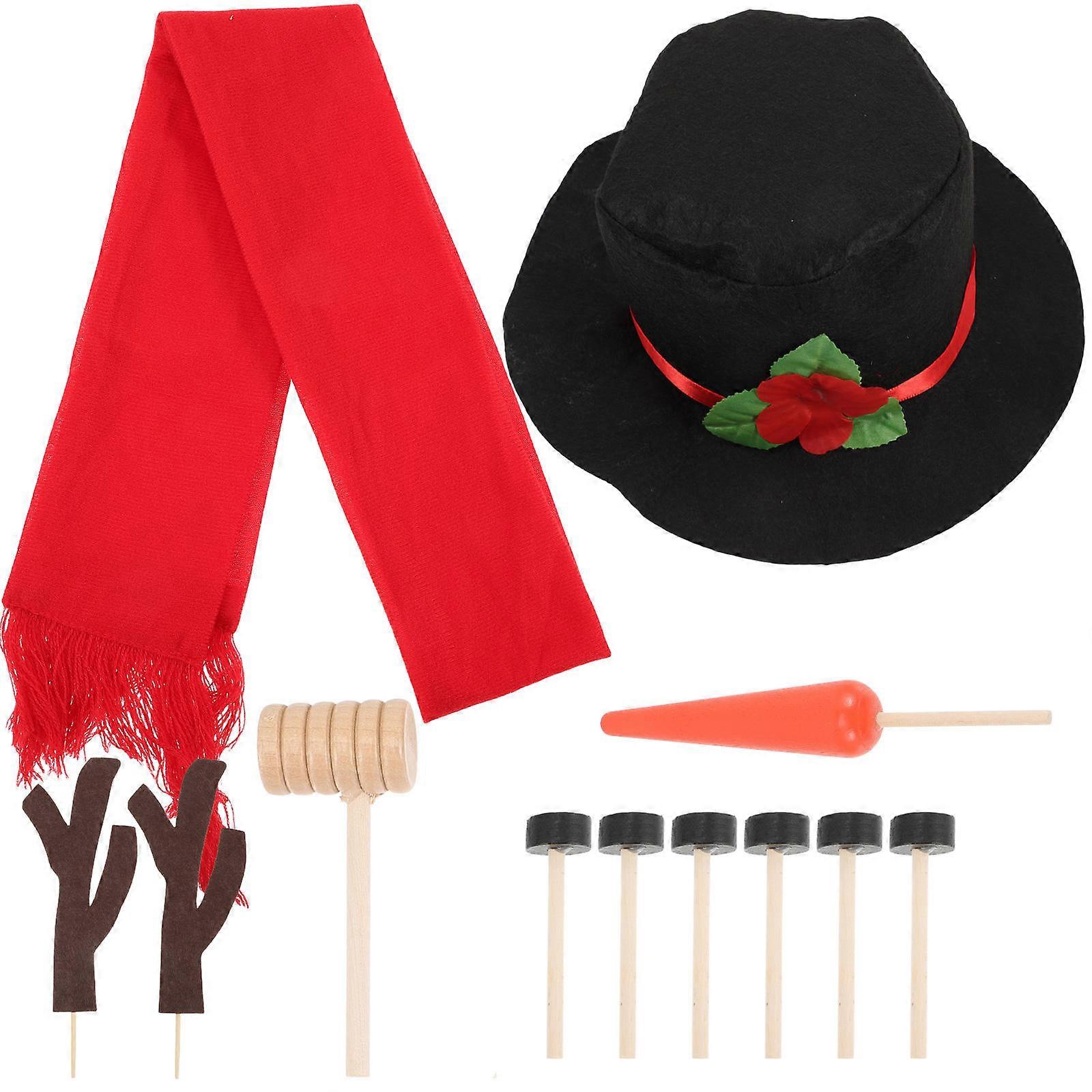 Outdoor Snowman Kit For Winter Fun Family Activity 35X35X12CM Assorted Color DIY Snowman Accessories 1 Set