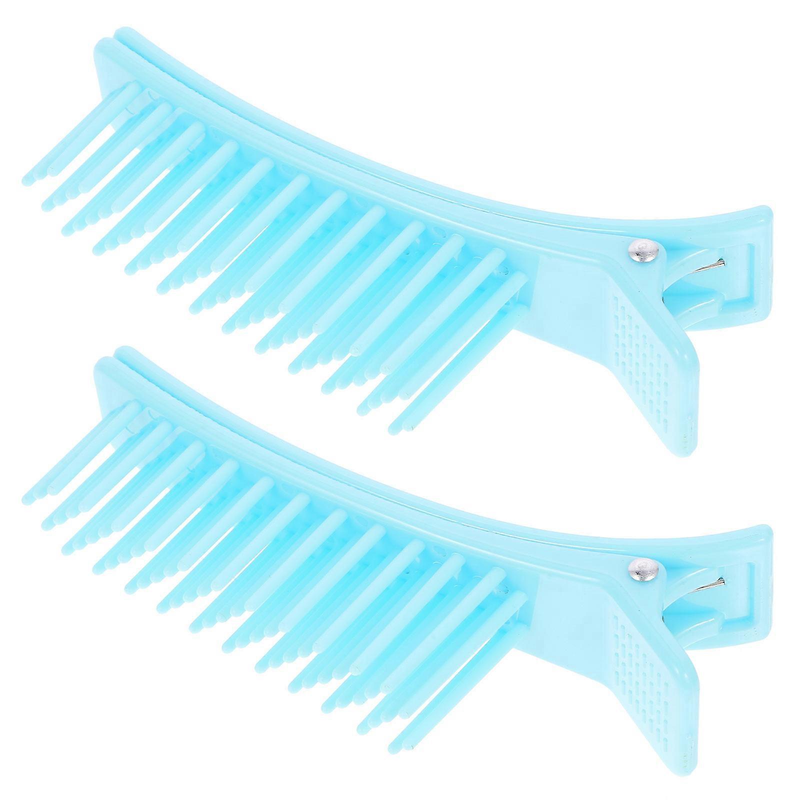 Blue Hair Clips for Salon Use Portable Lightweight Multi Function ABS 2pcs Small Size