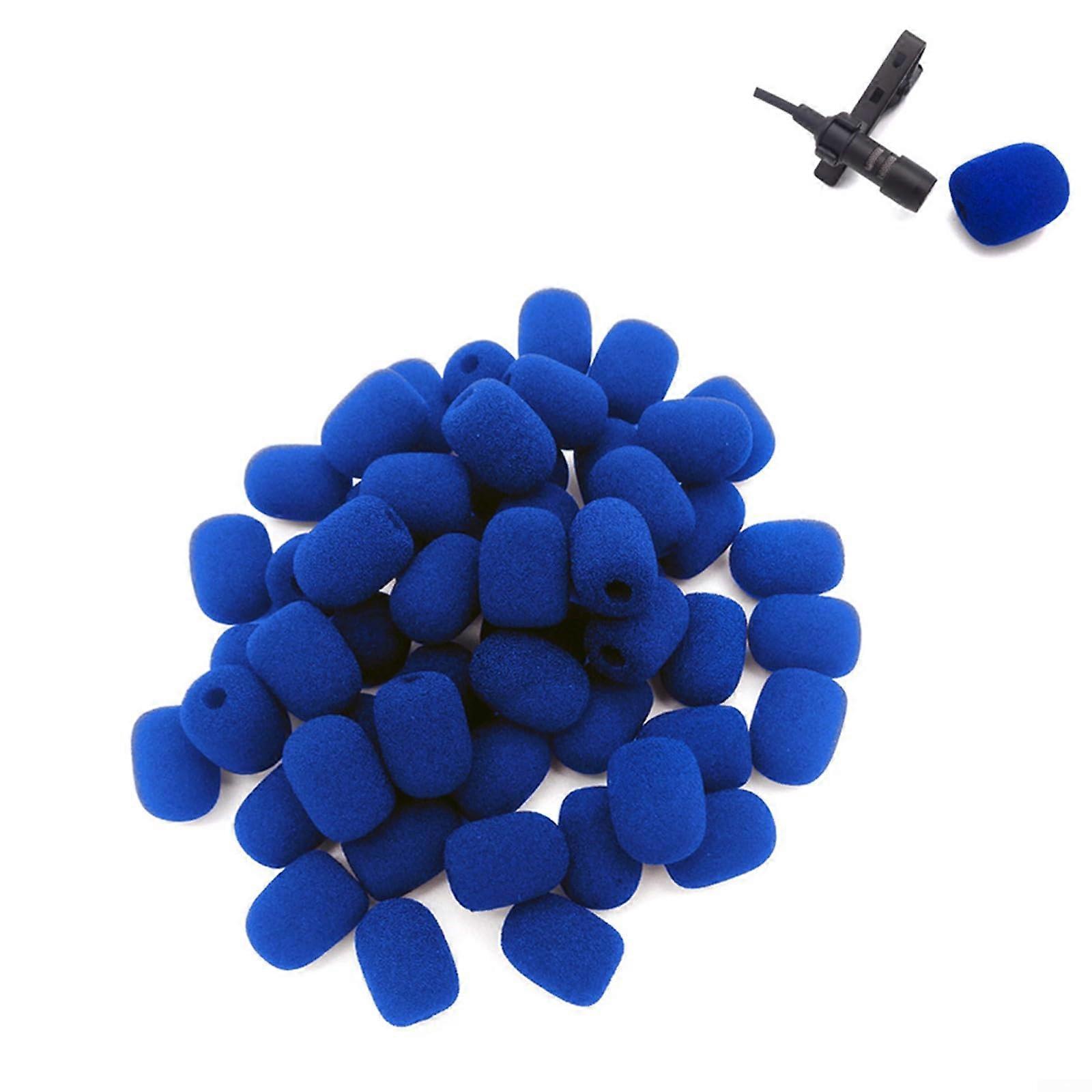 MiniHeadset Microphone Windscreen, Foam Microphone Windscreen, 6 mm Inner Diameter, Replacement (Blue), 10 Pieces