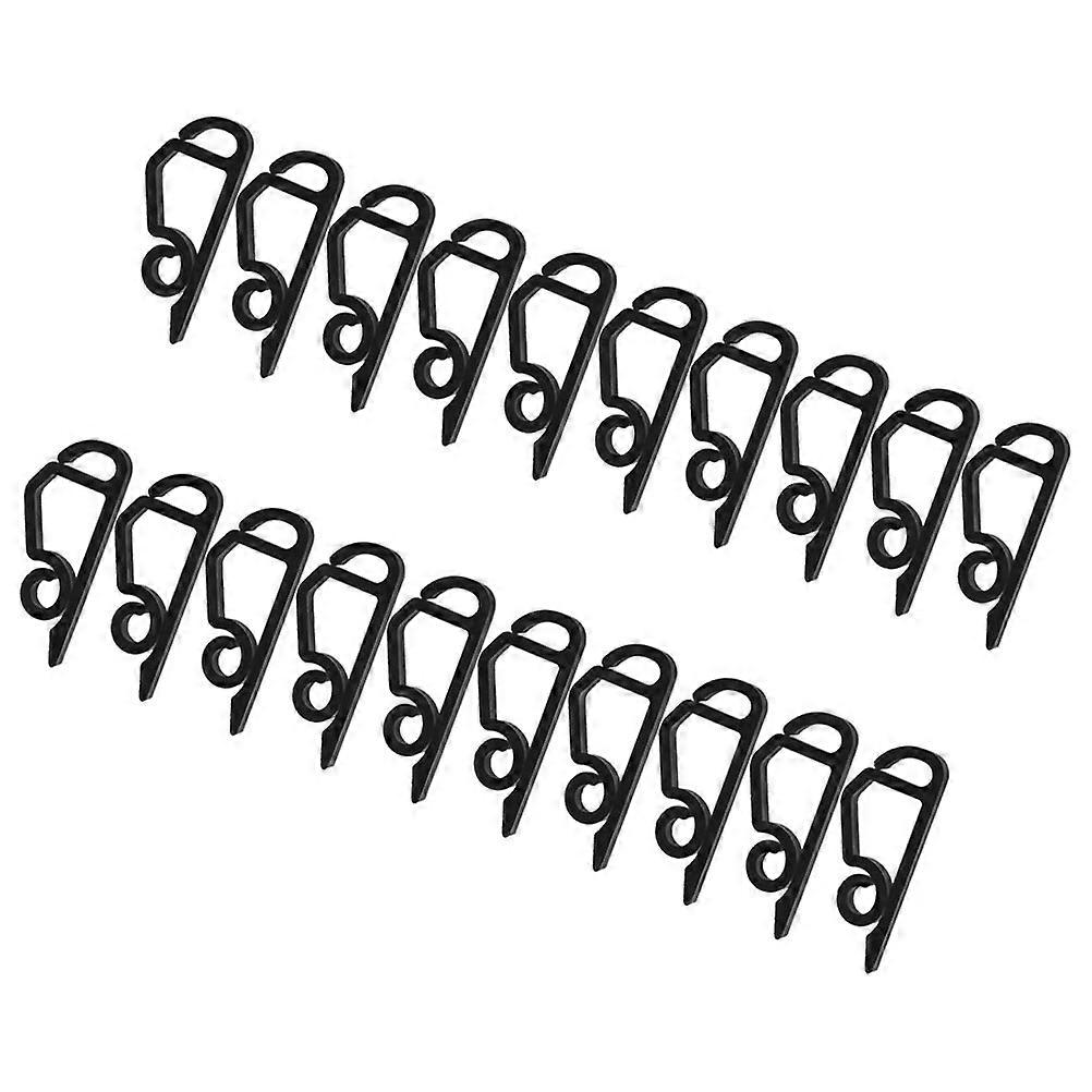 Weatherproof Plastic Light Hanging Hooks for Christmas String Lights and Decorations Black 20pcs