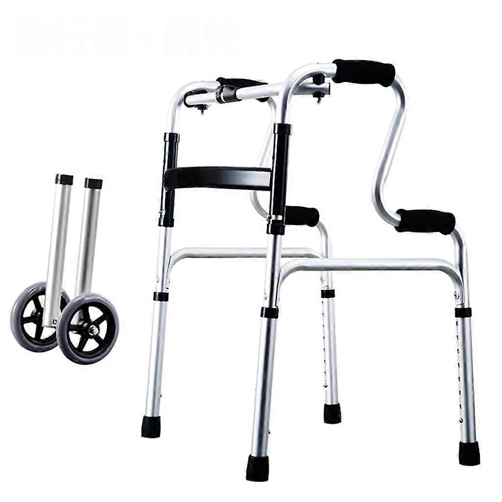 Foldable walking aid with 2 wheels / Foldable aluminum walker / Lightweight walking aid for seniors / Rollator for lower extremity training
