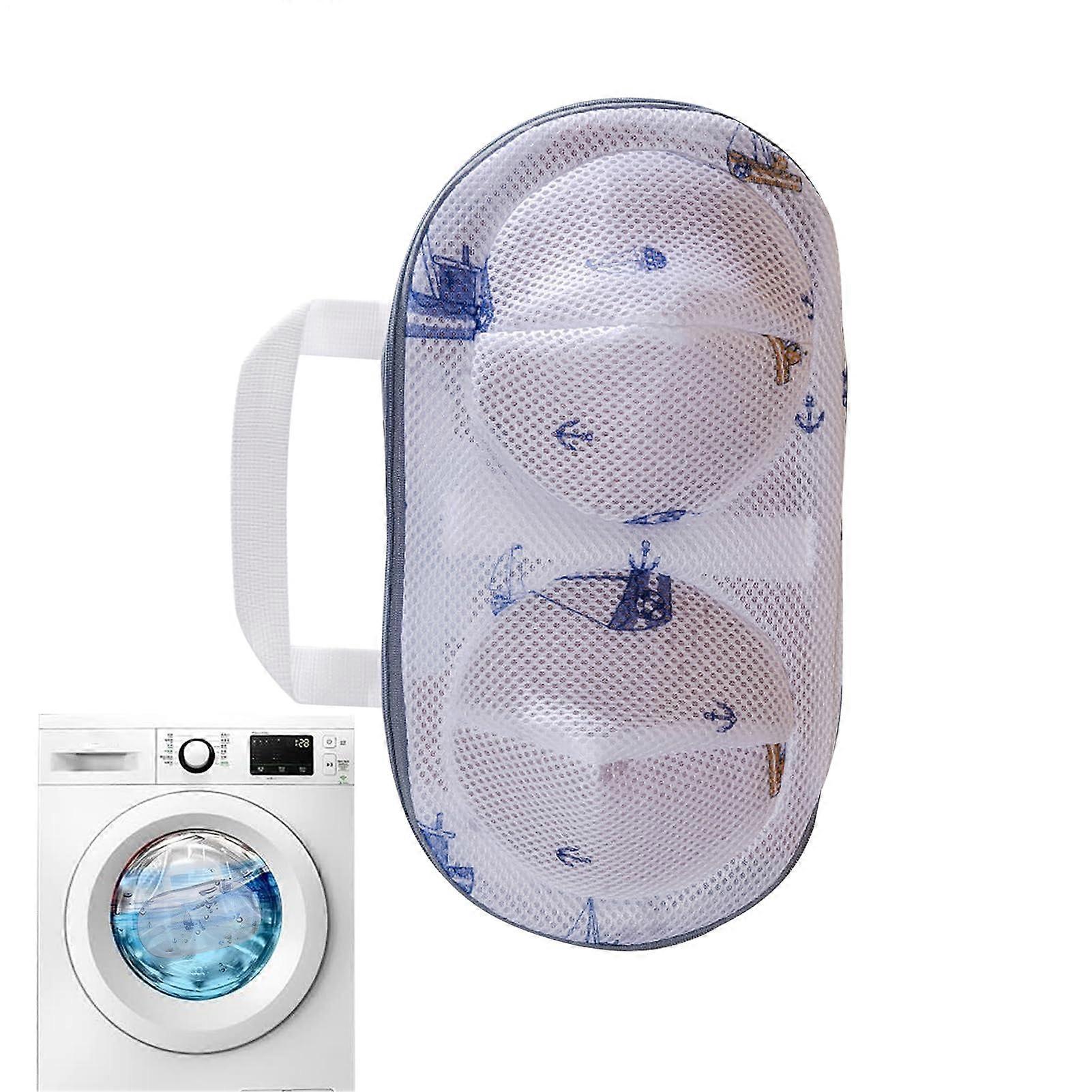 Washer Sink Washing Machine - Ergonomic Laundry Bag with Zipper for Delicates, Blue, Compatible with Standard Machines