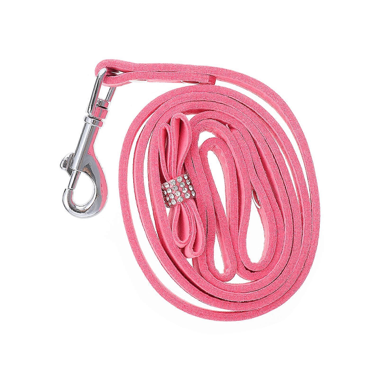 Pink Microfiber Dog Walking Leash for Pet Use Lightweight Portable and Adjustable 6.5ft