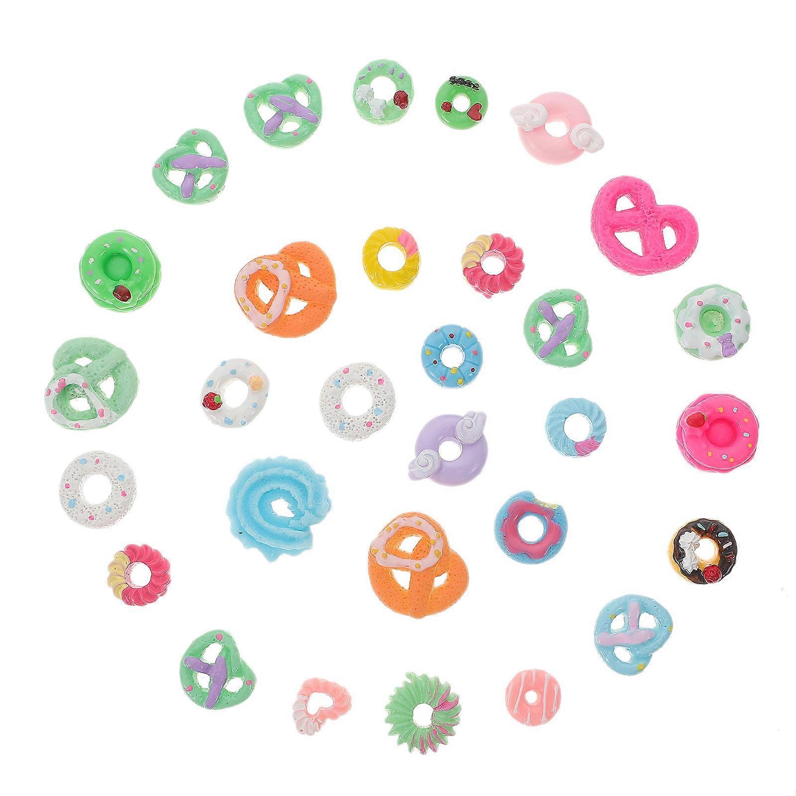 It sounds like you're describing a product listing for **30pcs Flatback Resin Donut Charms**. These are fun, decorative items commonly used in