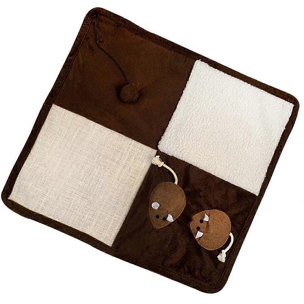 Kitten Scratcher Durable Cat Square Grinding Claw Mat Indoor Use Coffee Color 1Pcs Pet Accessory