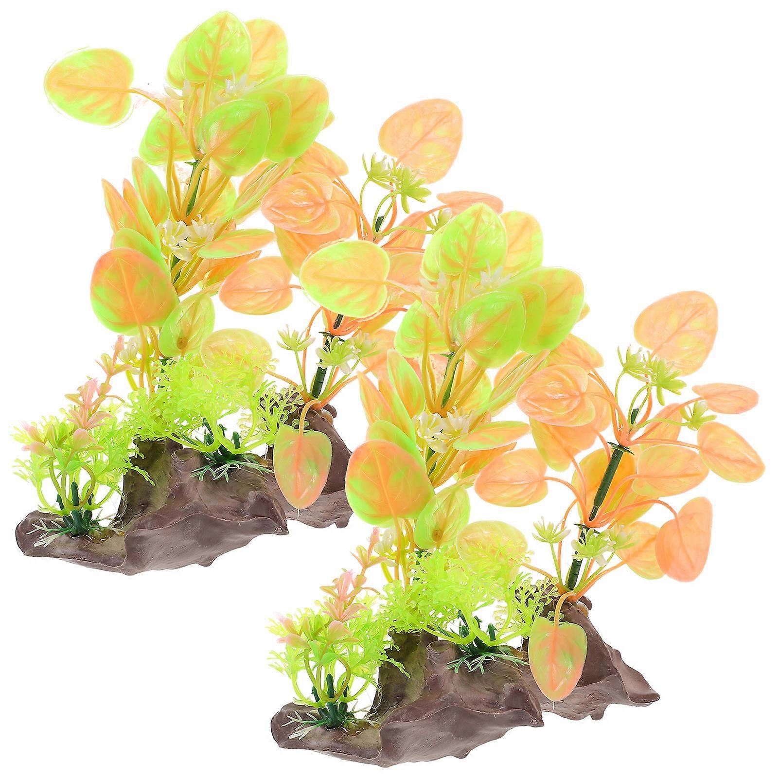 Akvaryum Sahipleri Akvaryumlar İçin Plastik Bitkiler 2 Adet Balık Sığınağı İçin Dayanıklı Tasarım 15X15X8CM Boyut Dekoru