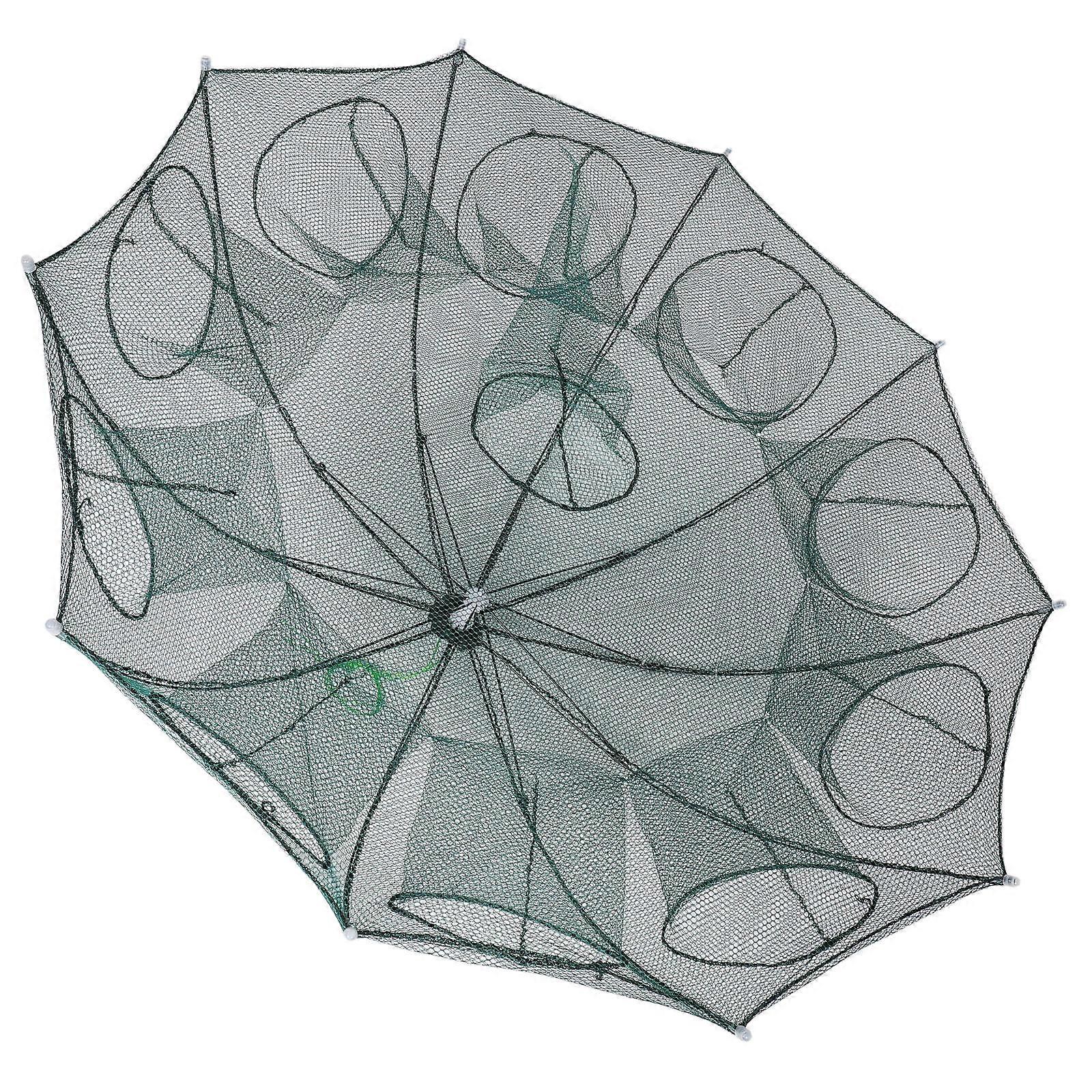 Portable Fishing Nets For Professional Fishing And Beginners 90X90X40CM Umbrella Design Grey Nylon Mesh 1Set