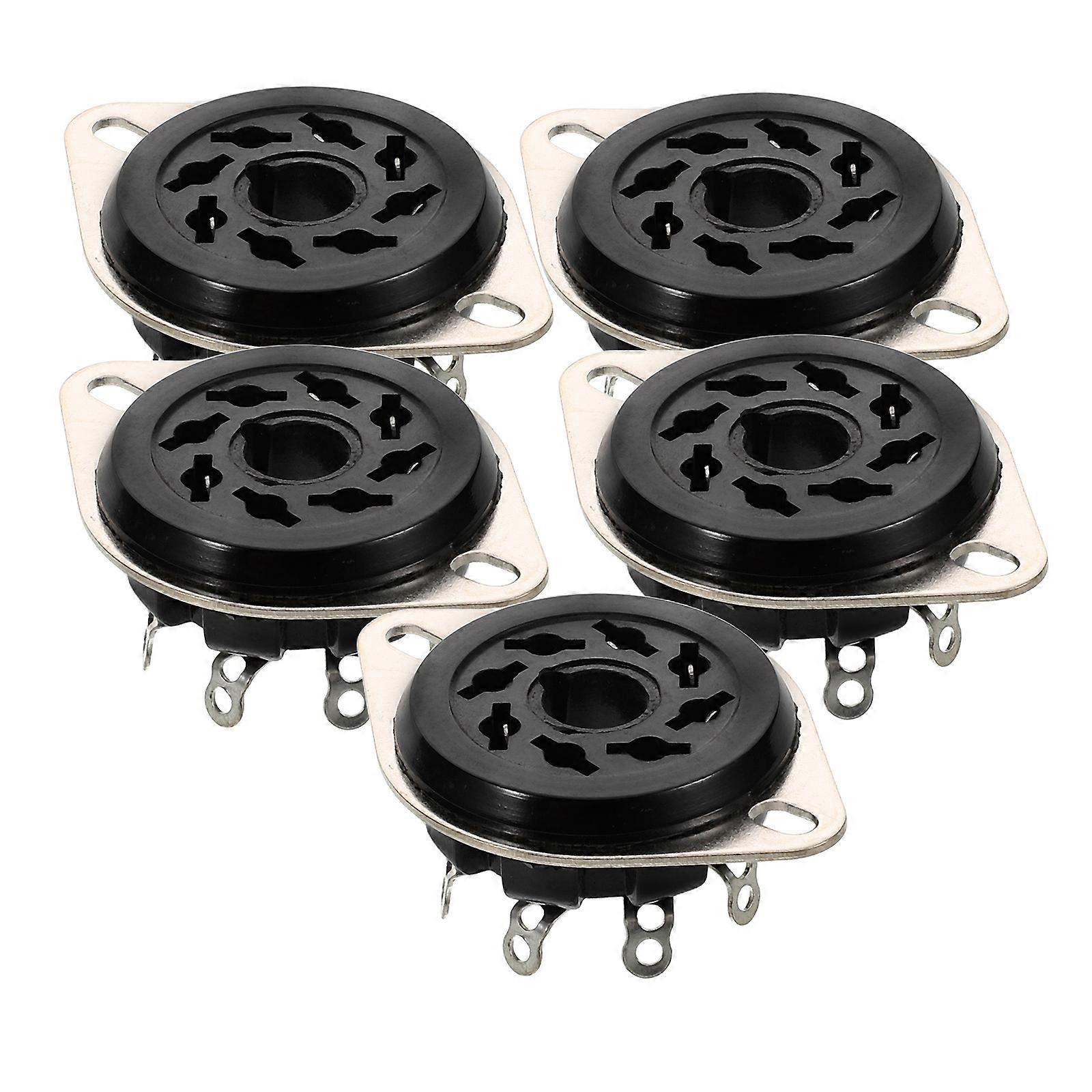 5pcs Pin Tube Socket Base for Valve Amplifiers – Enhanced Conductivity, Plated, Compatible with Sn, for DIY Audio Upgrades