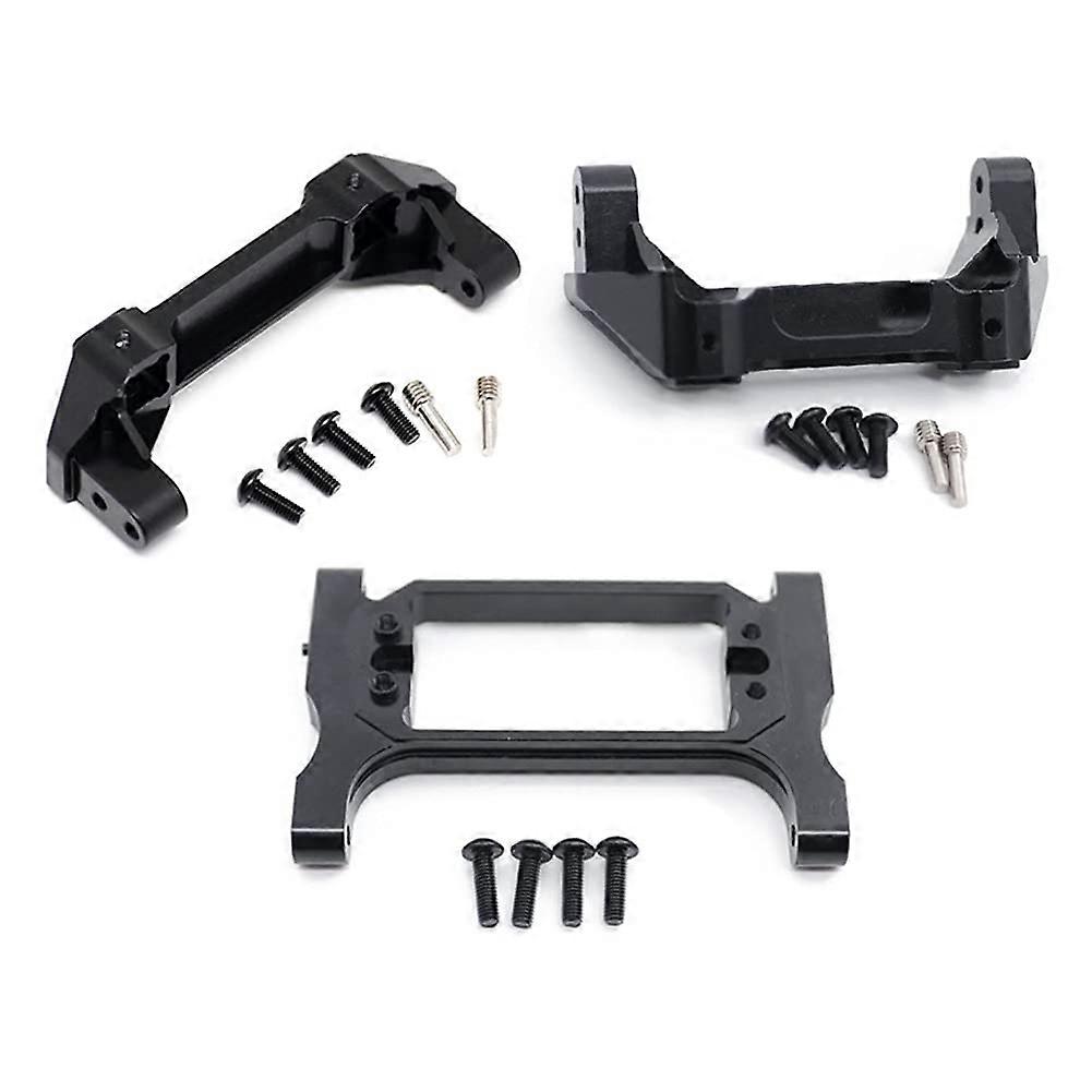 Black CNC Metal Bumper and Rear Servo Bracket for TRX4-4 8237 RC Car Parts 1/10 Scale Leveling Accessories