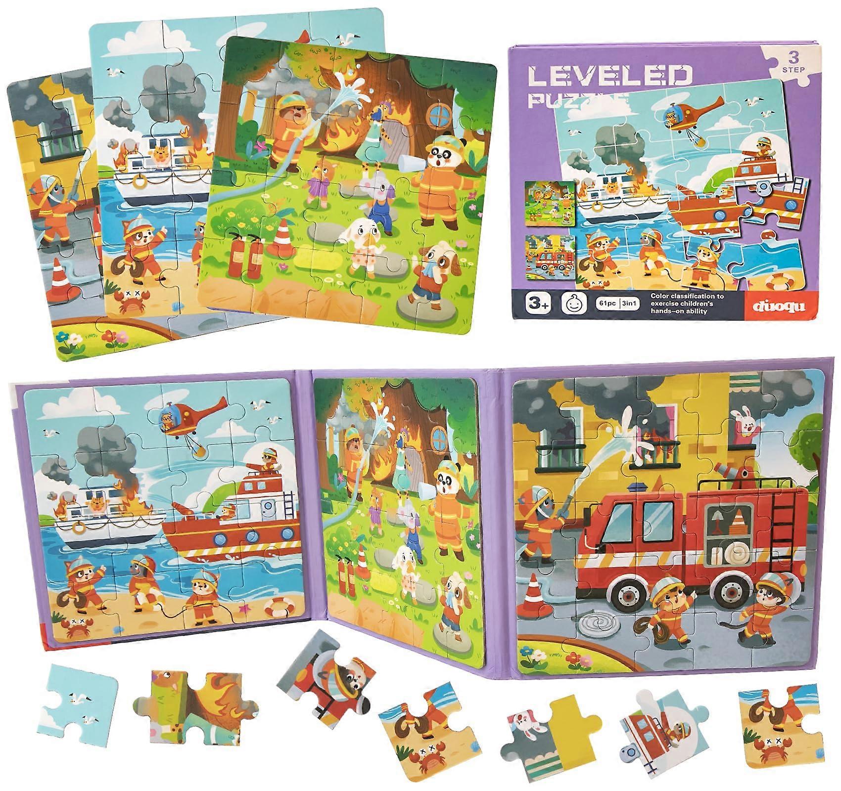 Magnetic Puzzles for Ages 3, 162025 Piece Traffic and Firefighting Themes